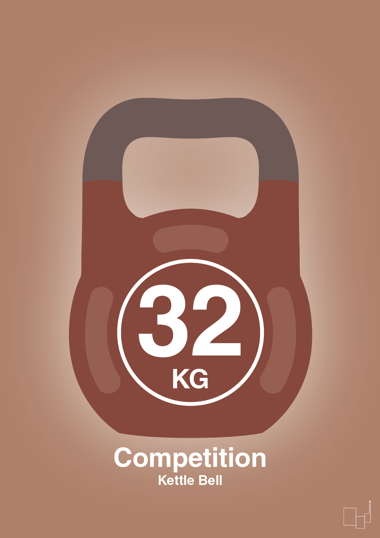 kettle bell 32 kg - competition color - Plakat med Grafik i Cider Spice