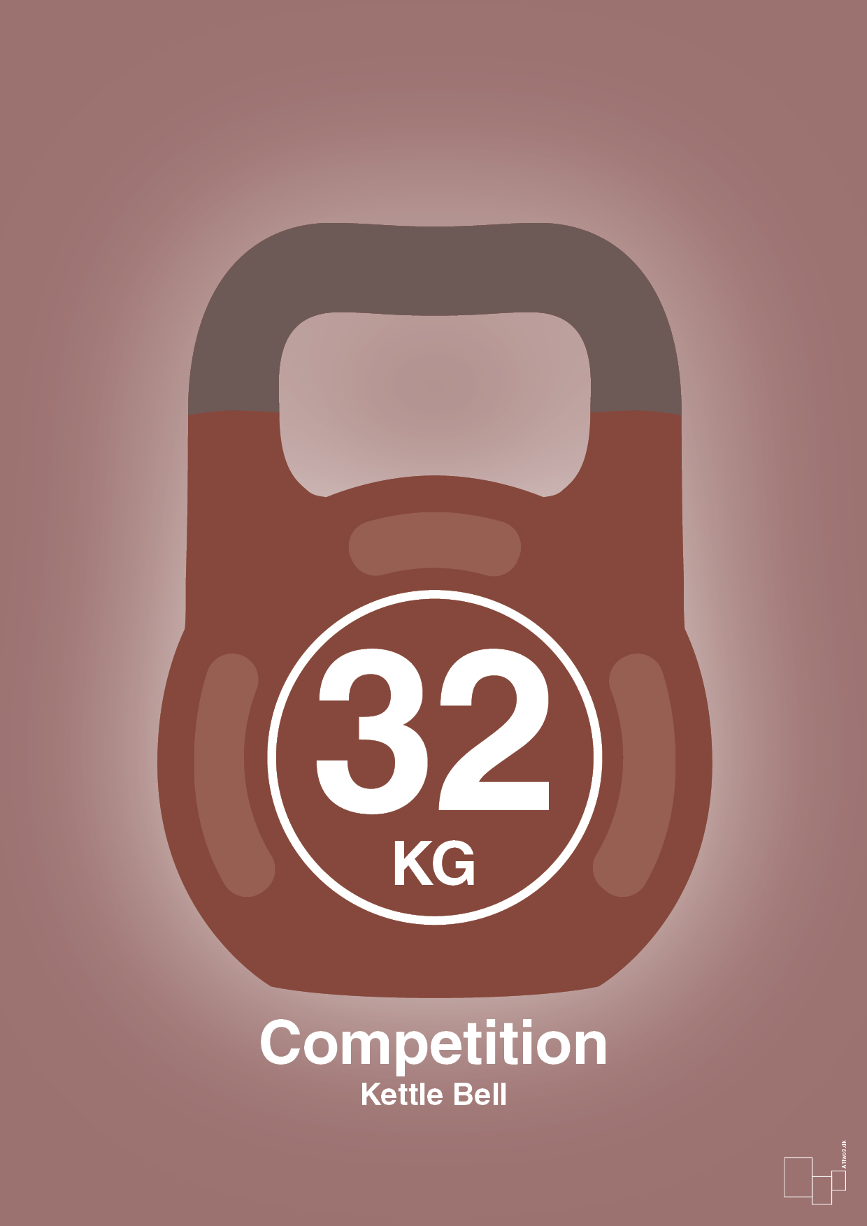 kettle bell 32 kg - competition color - Plakat med Grafik i Plum