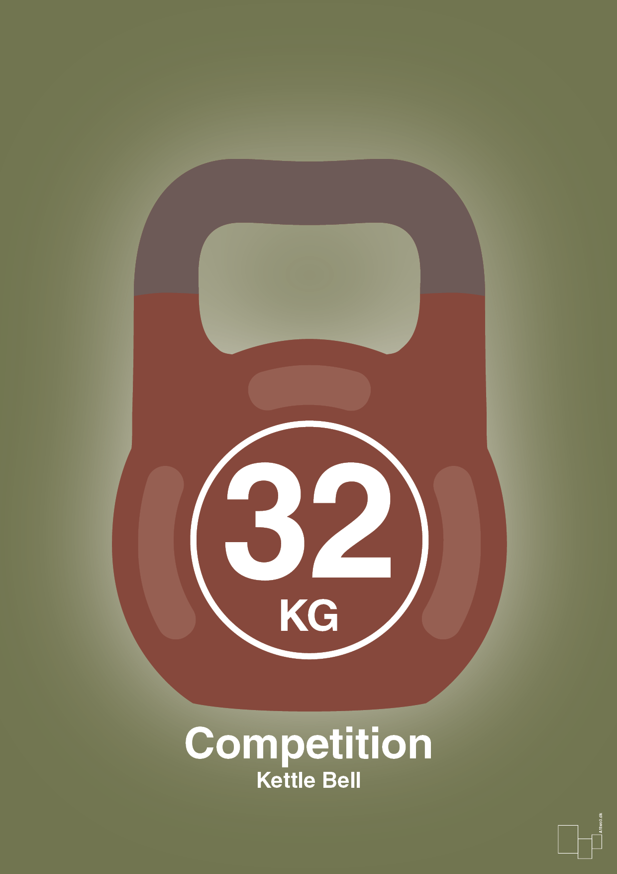 kettle bell 32 kg - competition color - Plakat med Grafik i Secret Meadow