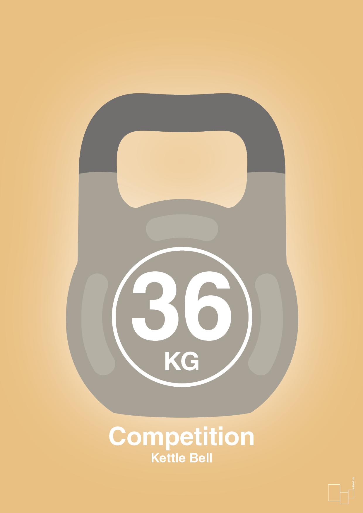 kettle bell 36 kg - competition color - Plakat med Grafik i Charismatic