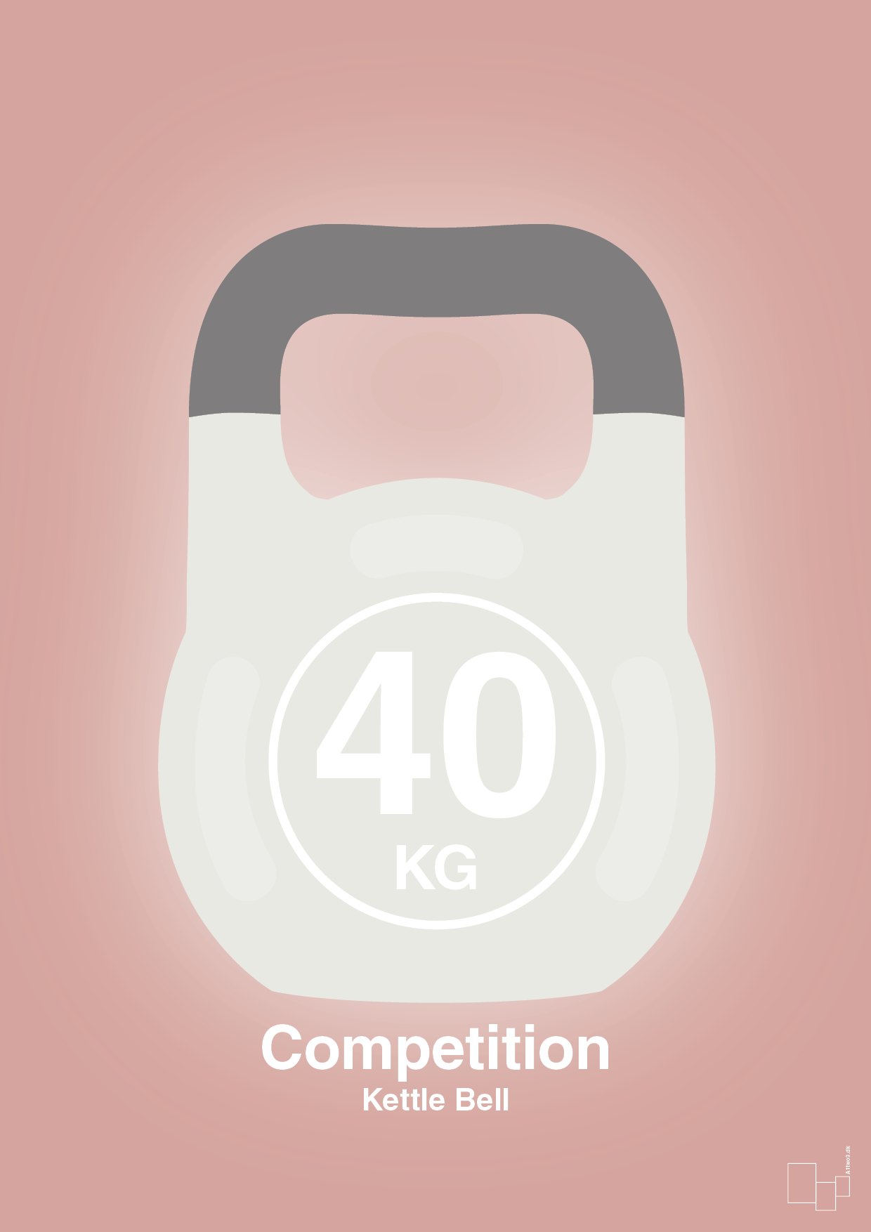 kettle bell 40 kg - competition color - Plakat med Grafik i Bubble Shell