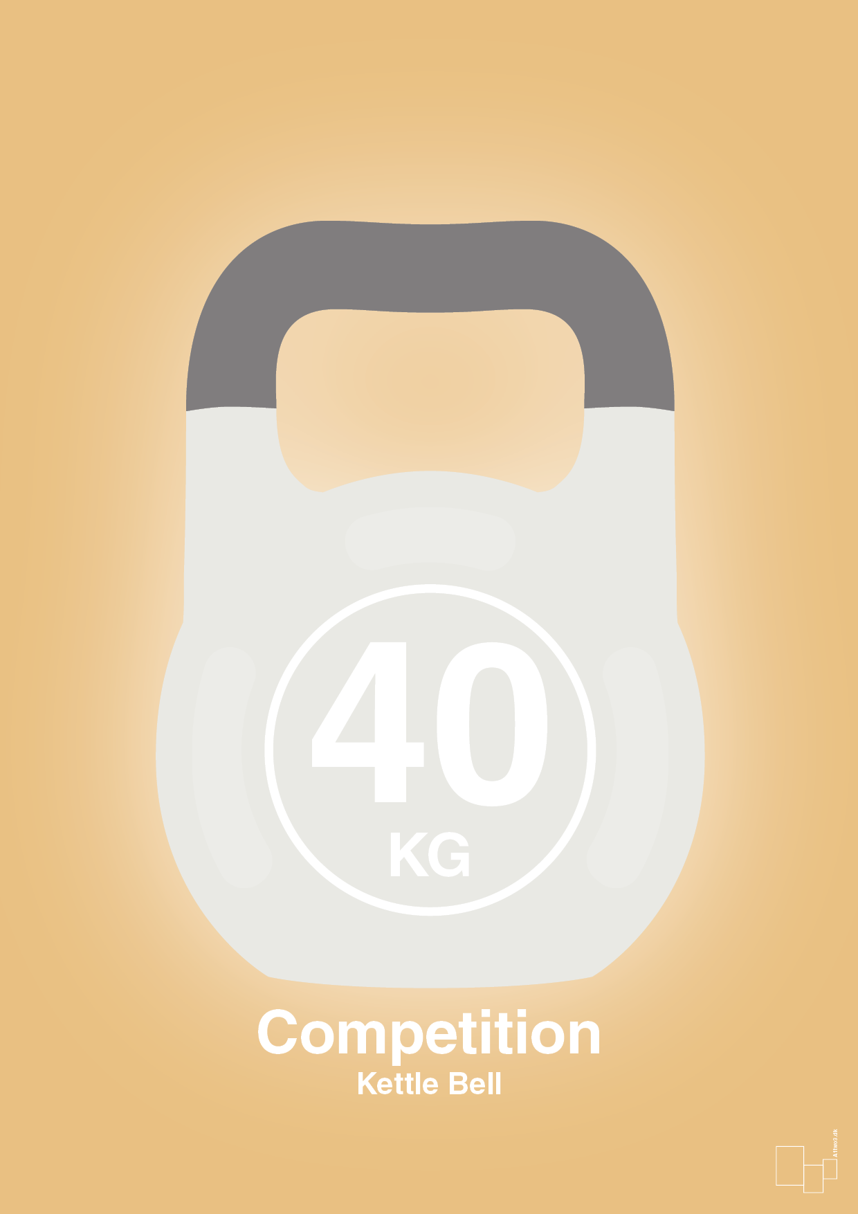 kettle bell 40 kg - competition color - Plakat med Grafik i Charismatic