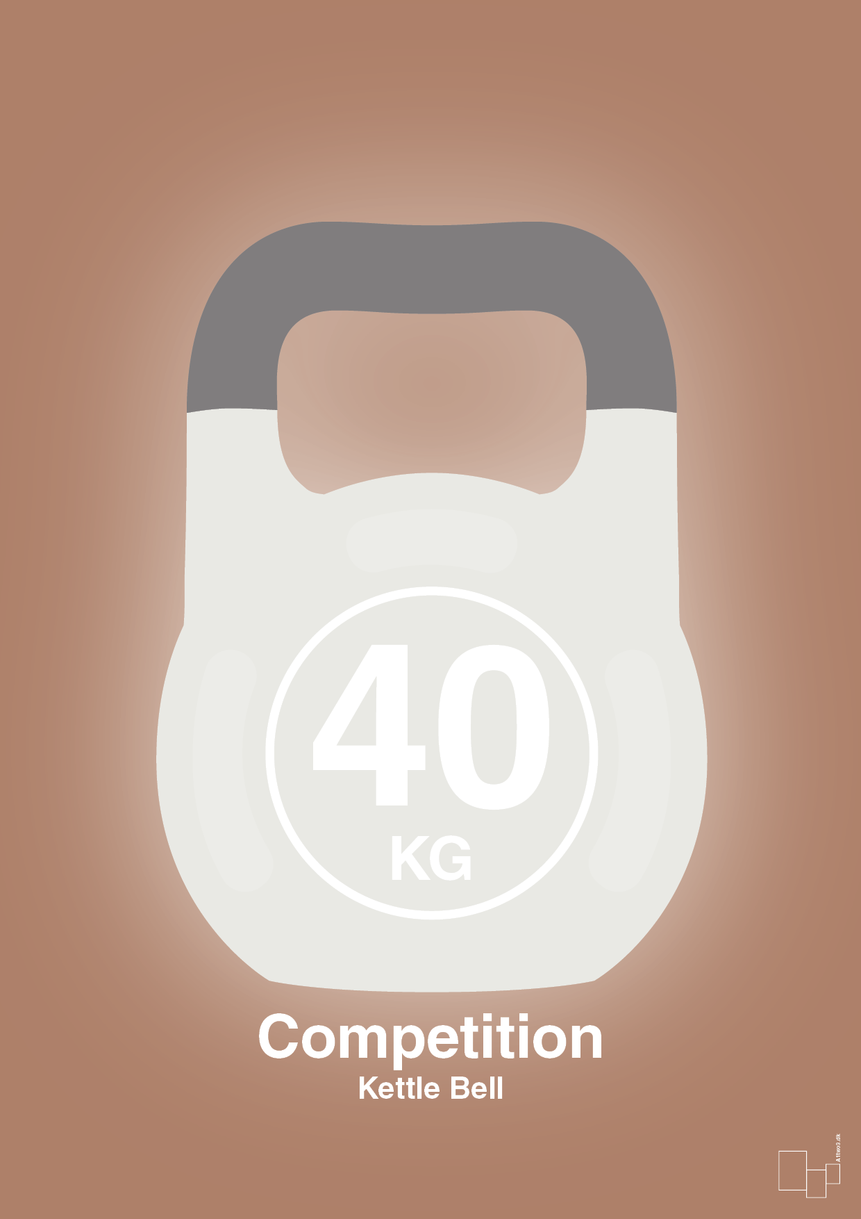 kettle bell 40 kg - competition color - Plakat med Grafik i Cider Spice