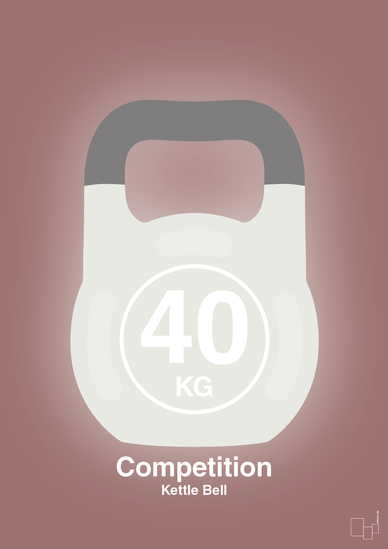 kettle bell 40 kg - competition color - Plakat med Grafik i Plum