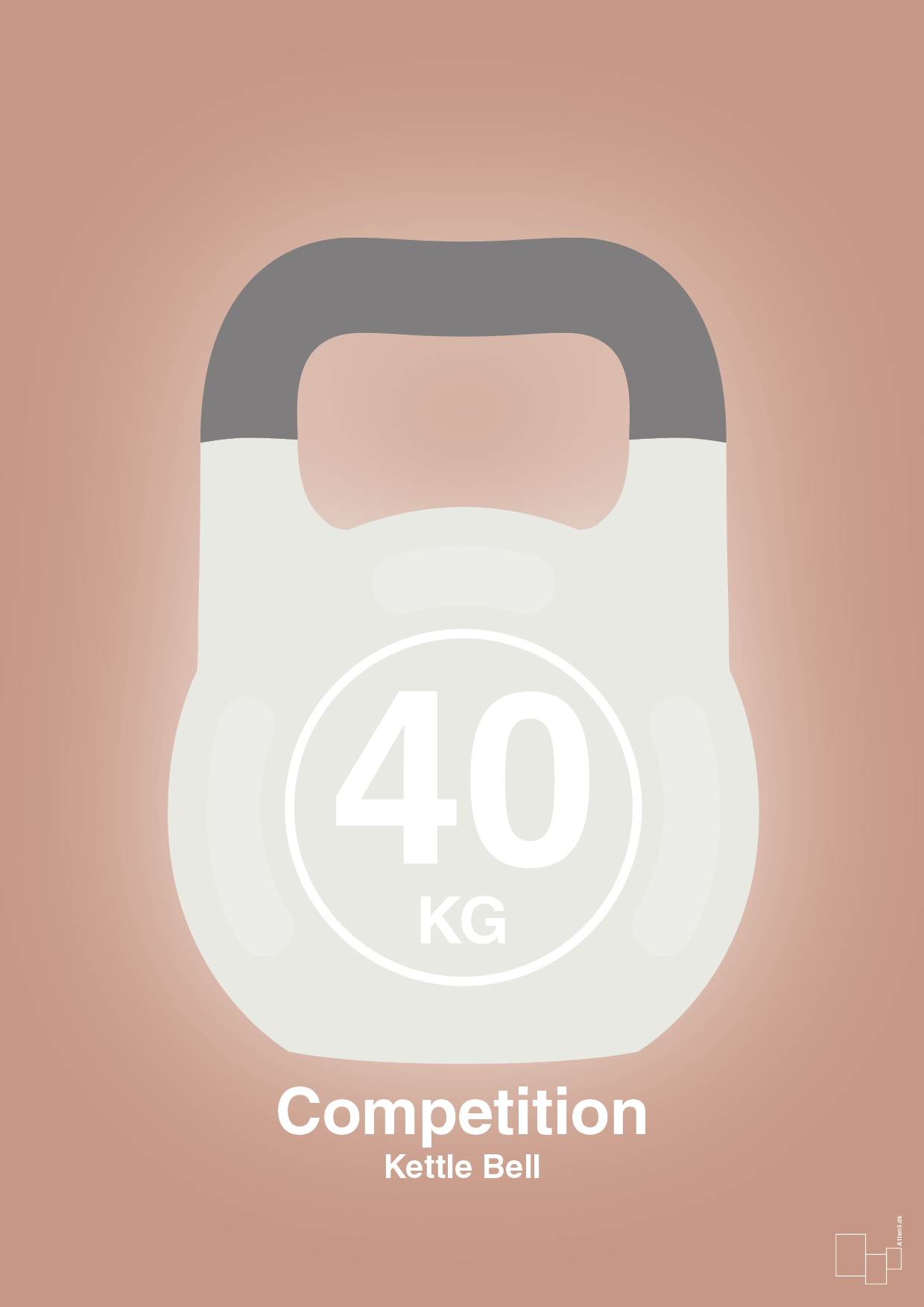 kettle bell 40 kg - competition color - Plakat med Grafik i Powder