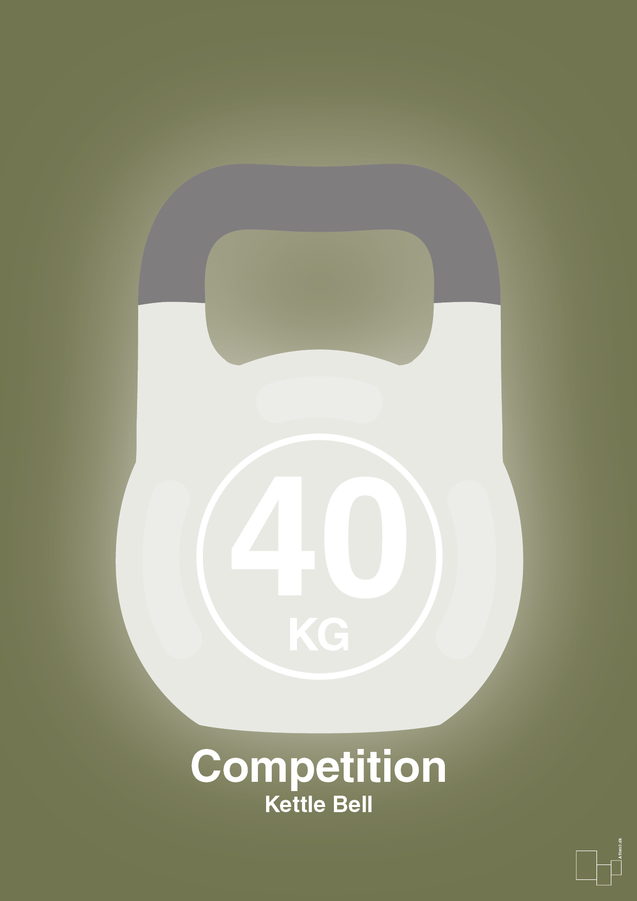 kettle bell 40 kg - competition color - Plakat med Grafik i Secret Meadow