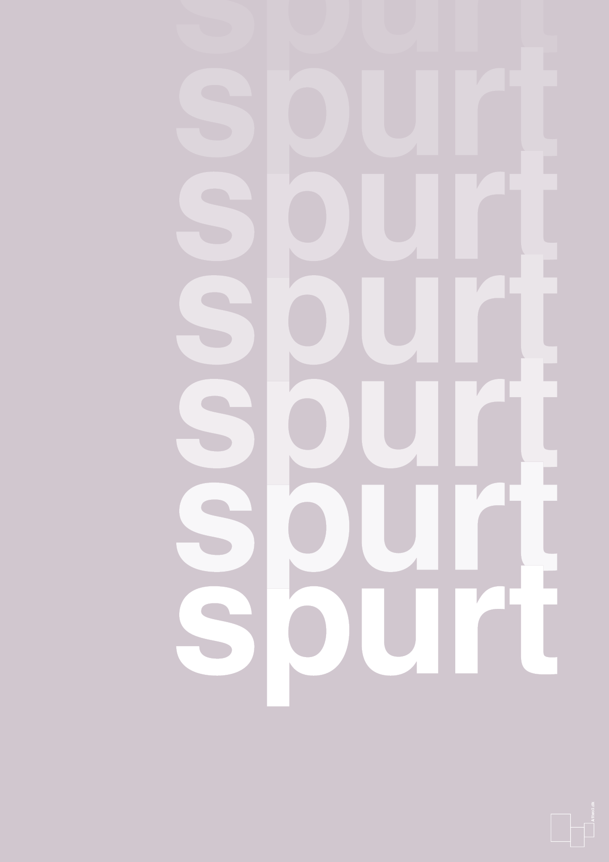 spurt - Plakat med Ord i Dusty Lilac