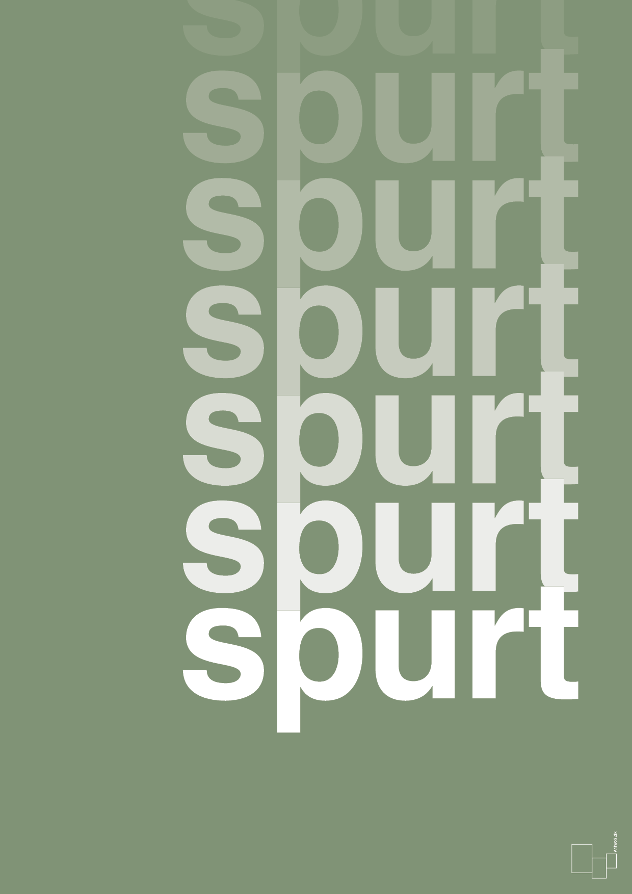 spurt - Plakat med Ord i Jade