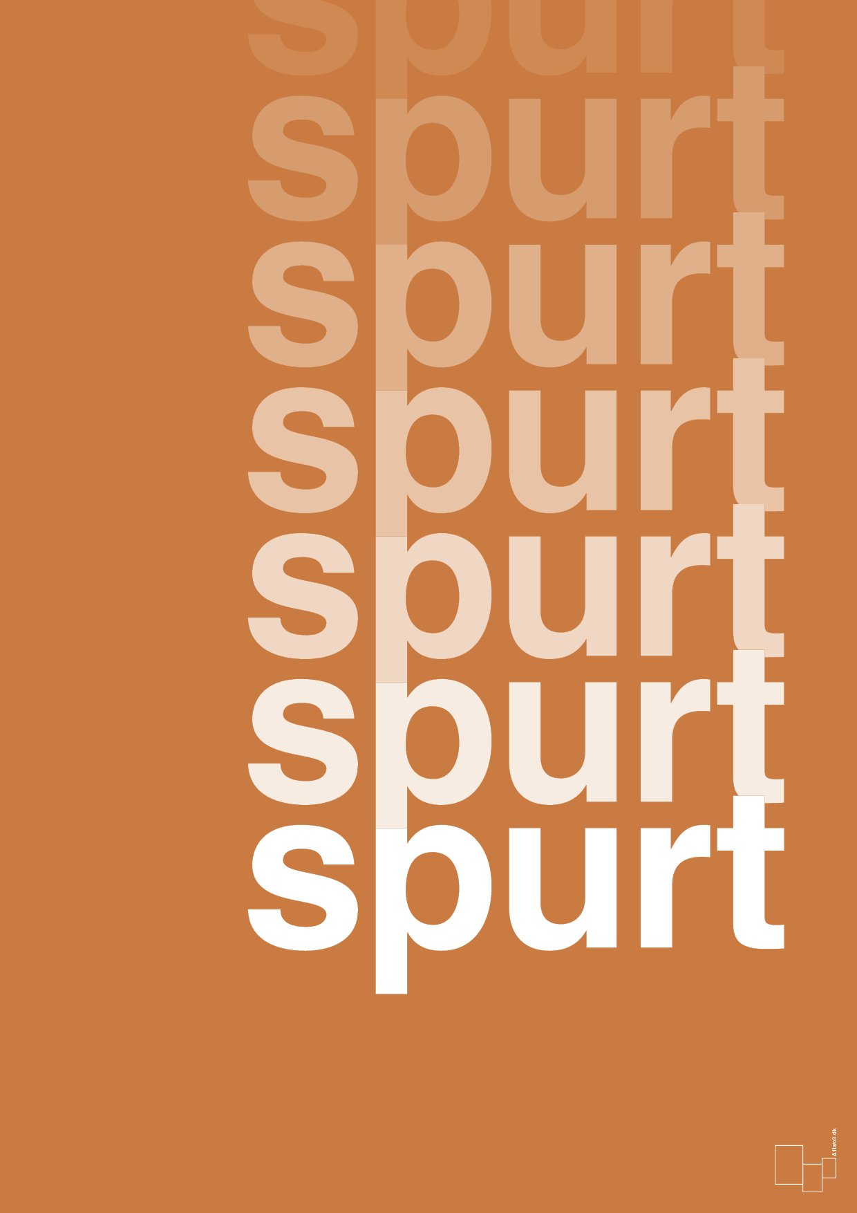 spurt - Plakat med Ord i Rumba Orange