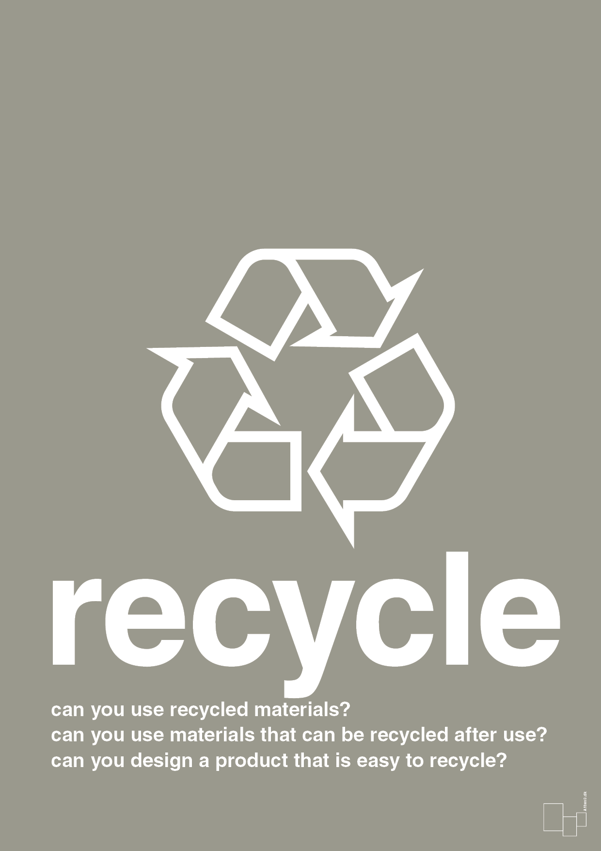 recycle - Plakat med Samfund i Battleship Gray