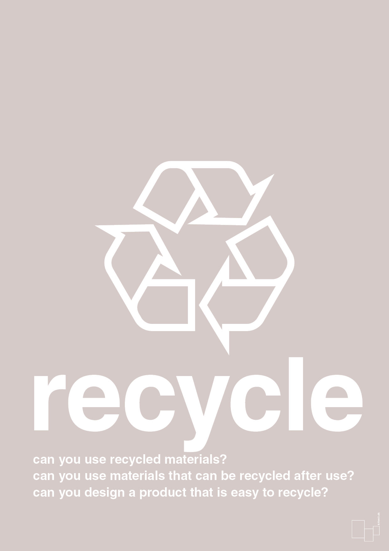 recycle - Plakat med Samfund i Broken Beige