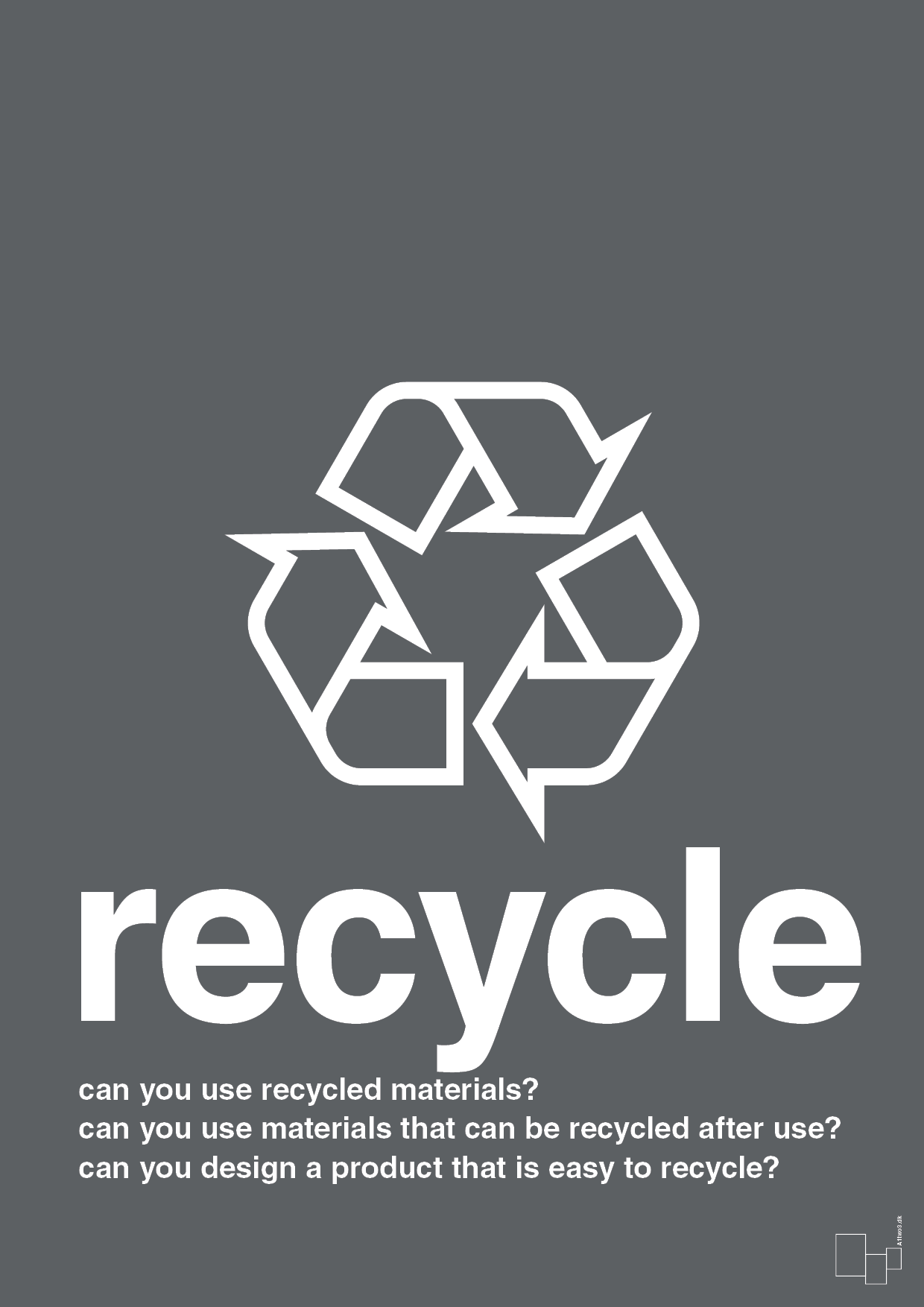 recycle - Plakat med Samfund i Graphic Charcoal