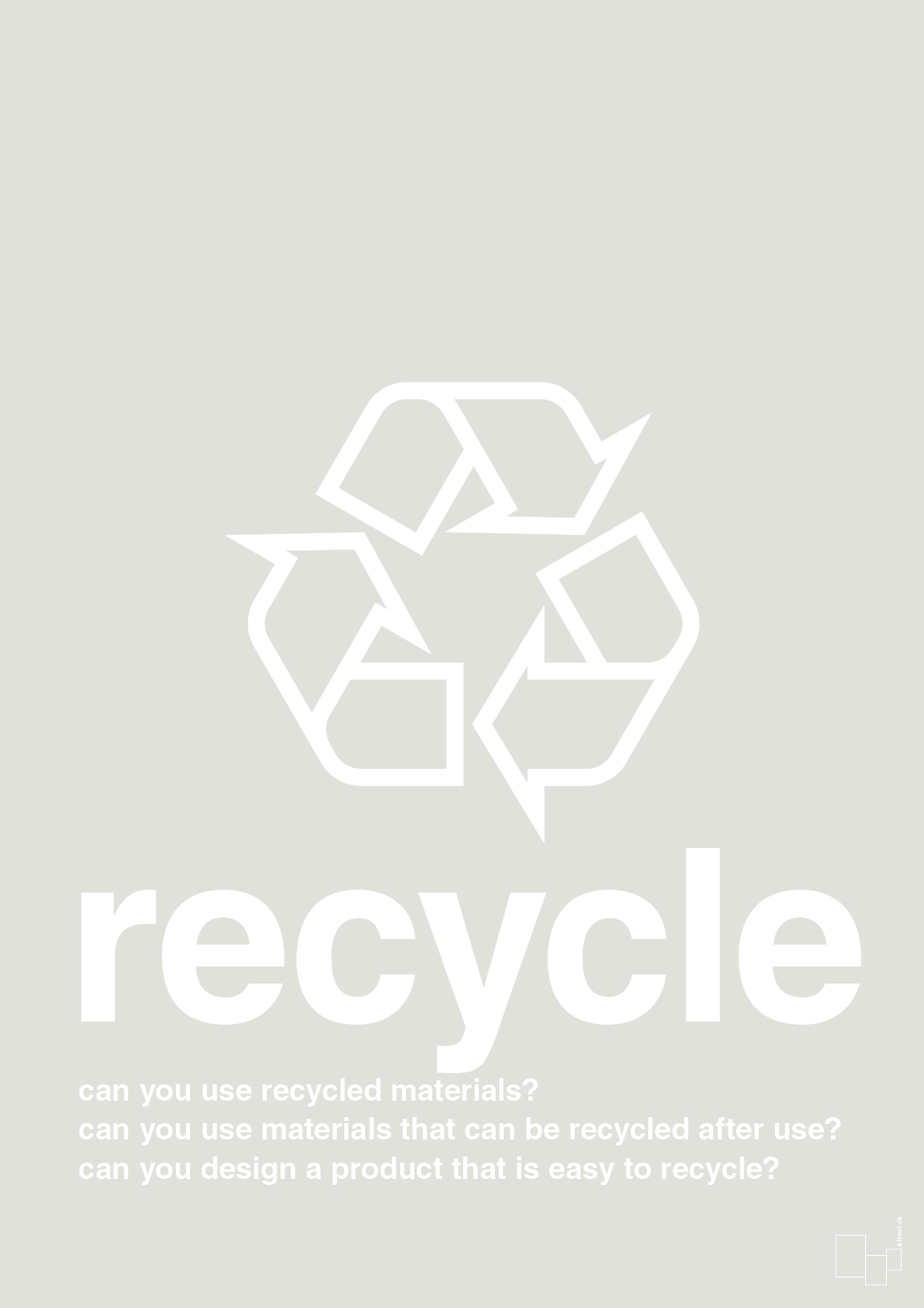 recycle - Plakat med Samfund i Painters White