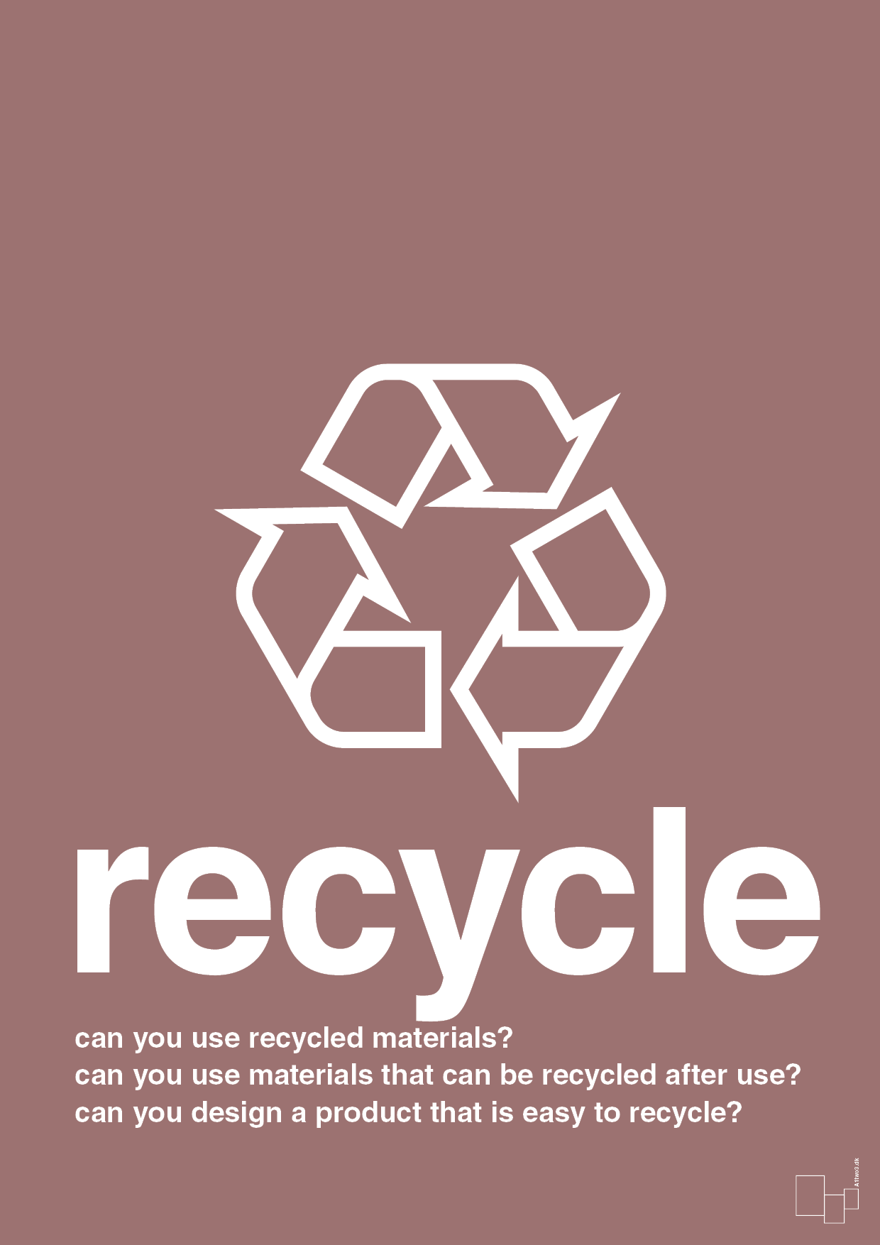 recycle - Plakat med Samfund i Plum