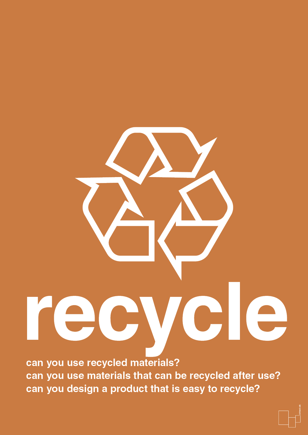 recycle - Plakat med Samfund i Rumba Orange