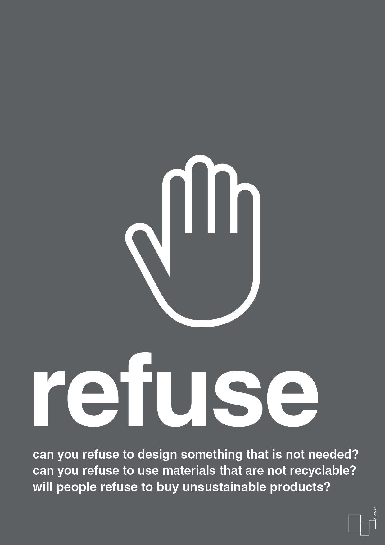 refuse - Plakat med Samfund i Graphic Charcoal