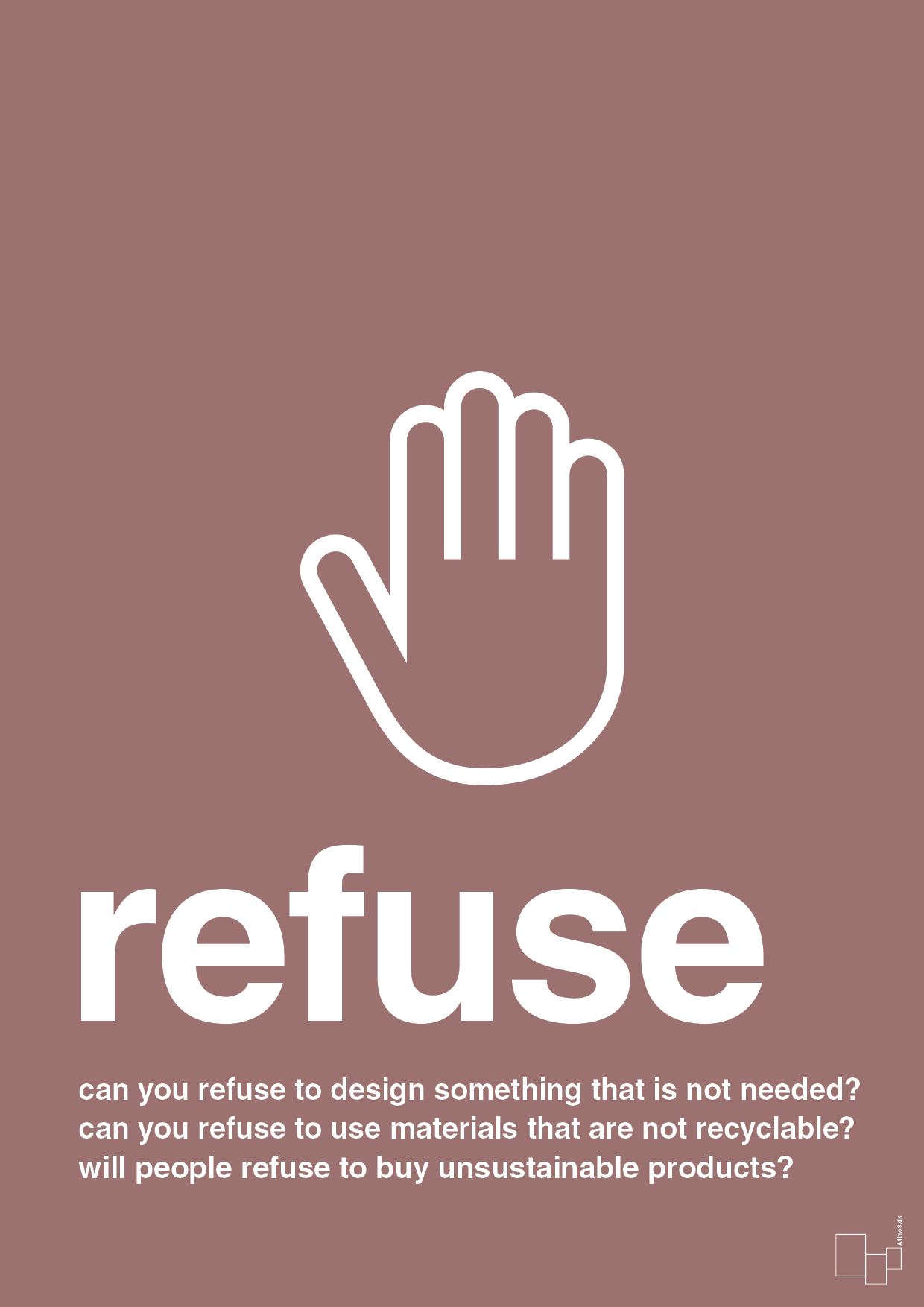 refuse - Plakat med Samfund i Plum