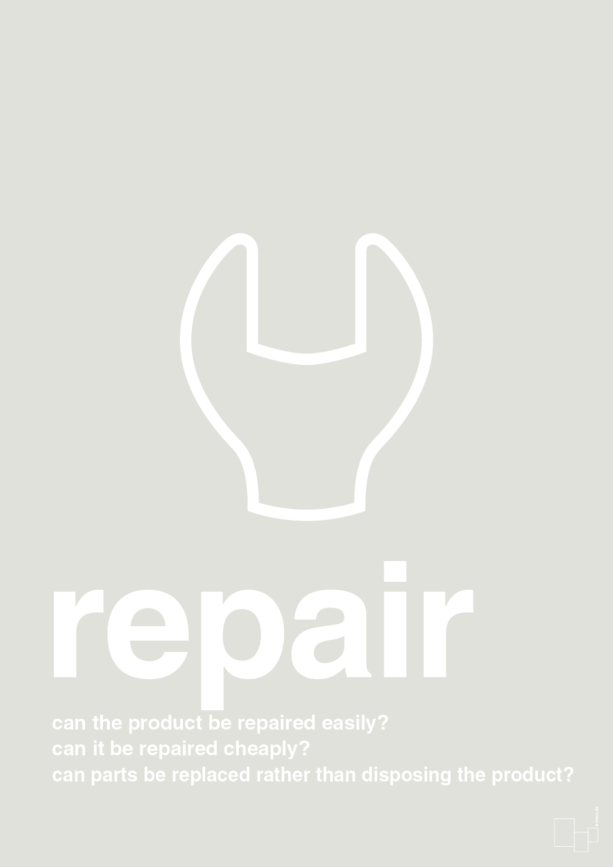 repair - Plakat med Samfund i Painters White