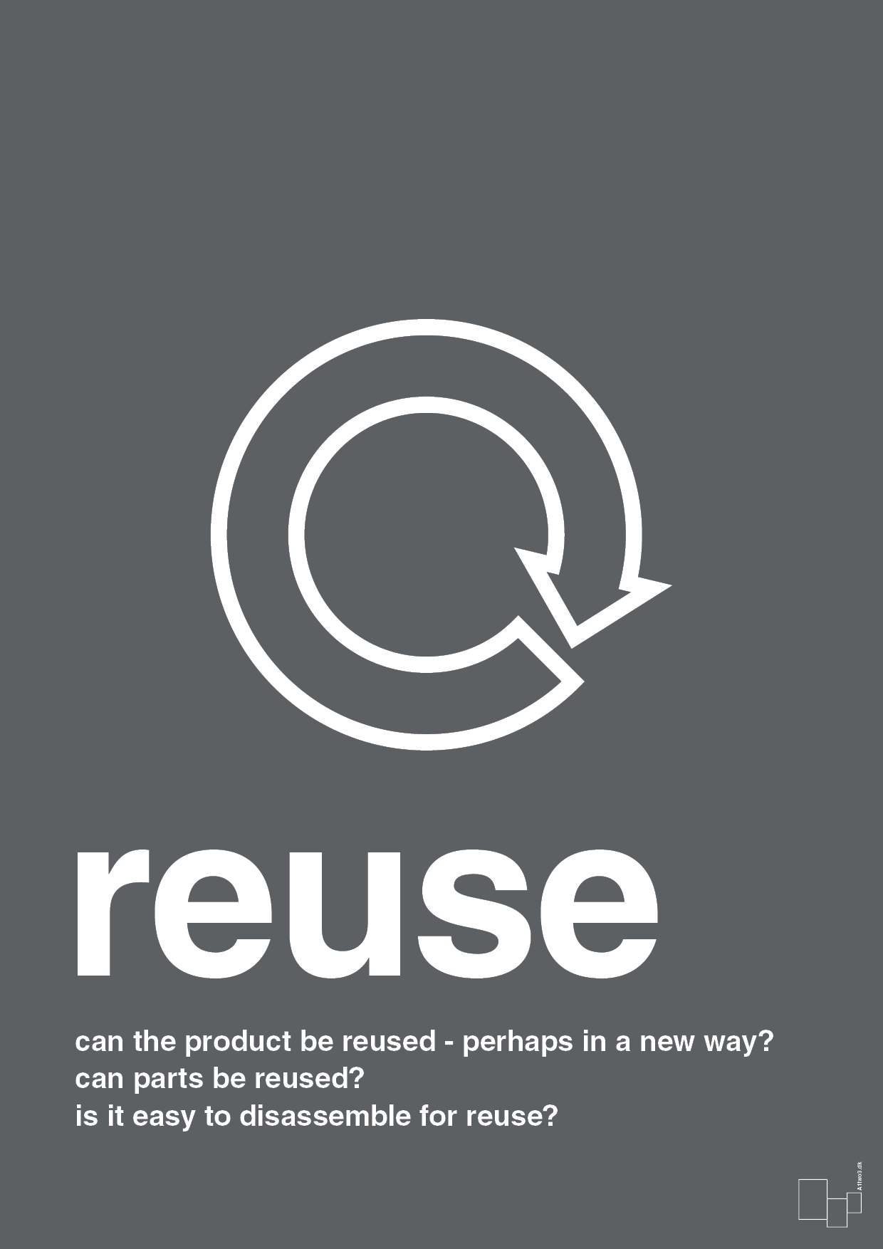 reuse - Plakat med Samfund i Graphic Charcoal