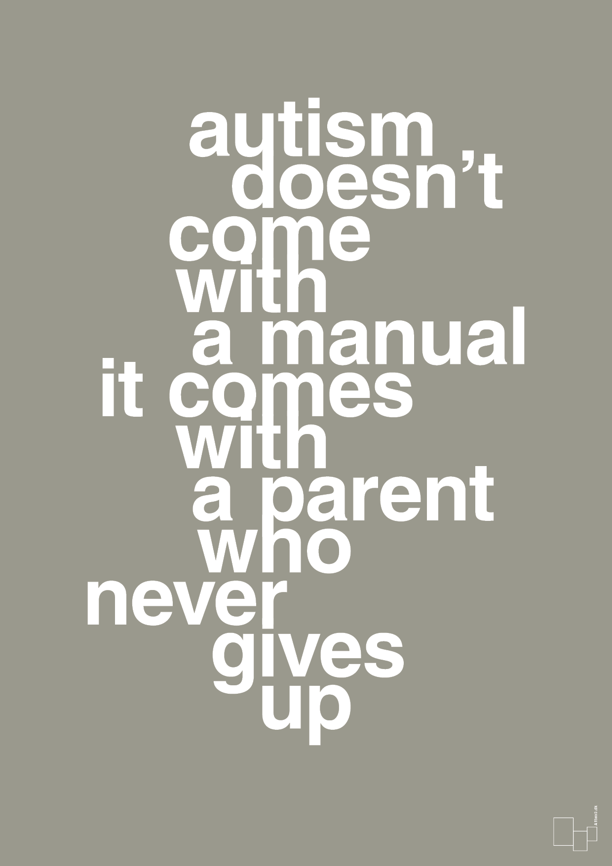 autism doesnt come with a manual it comes with a parent who never gives up - Plakat med Samfund i Battleship Gray