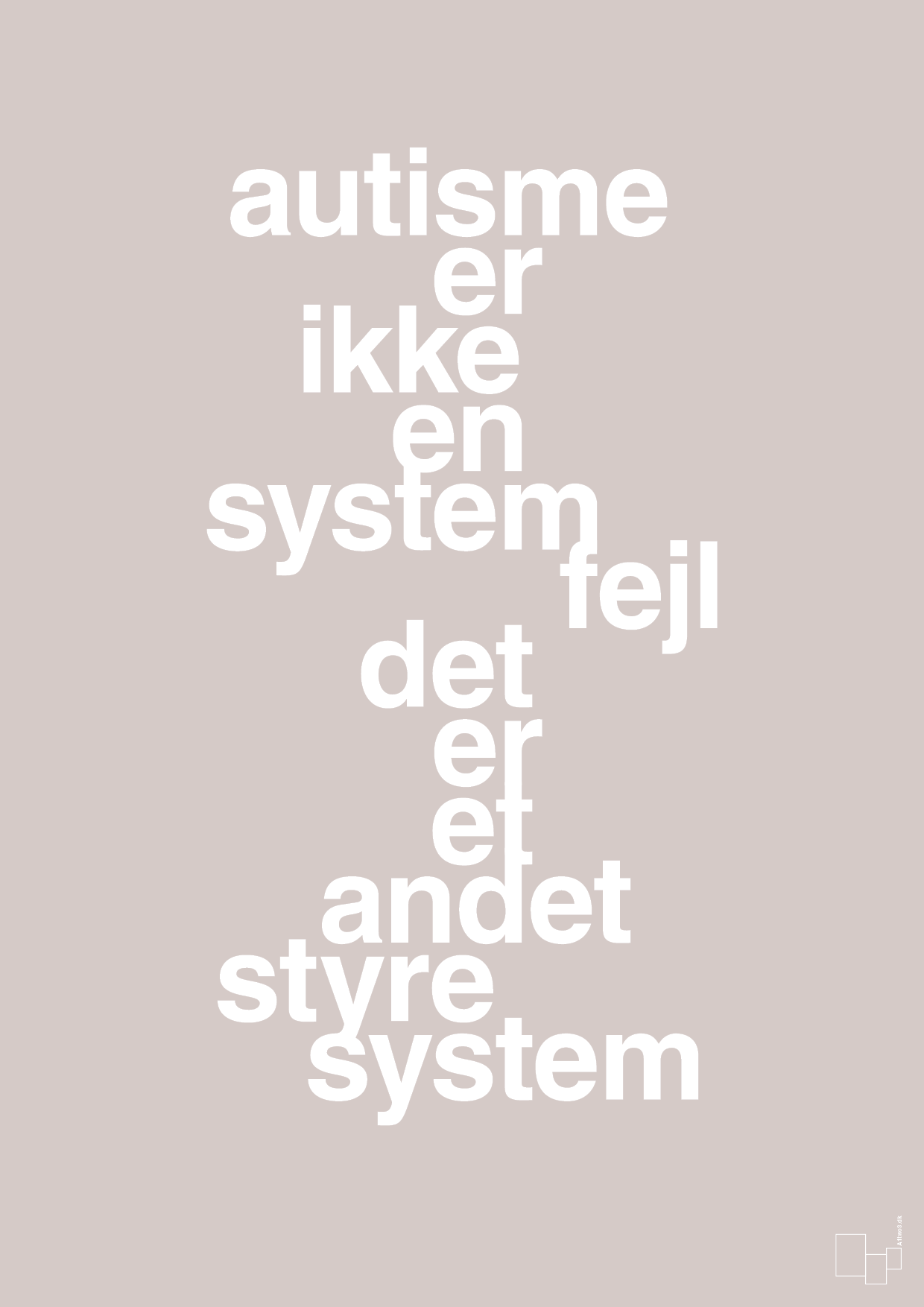 autisme er ikke en systemfejl - Plakat med Samfund i Broken Beige