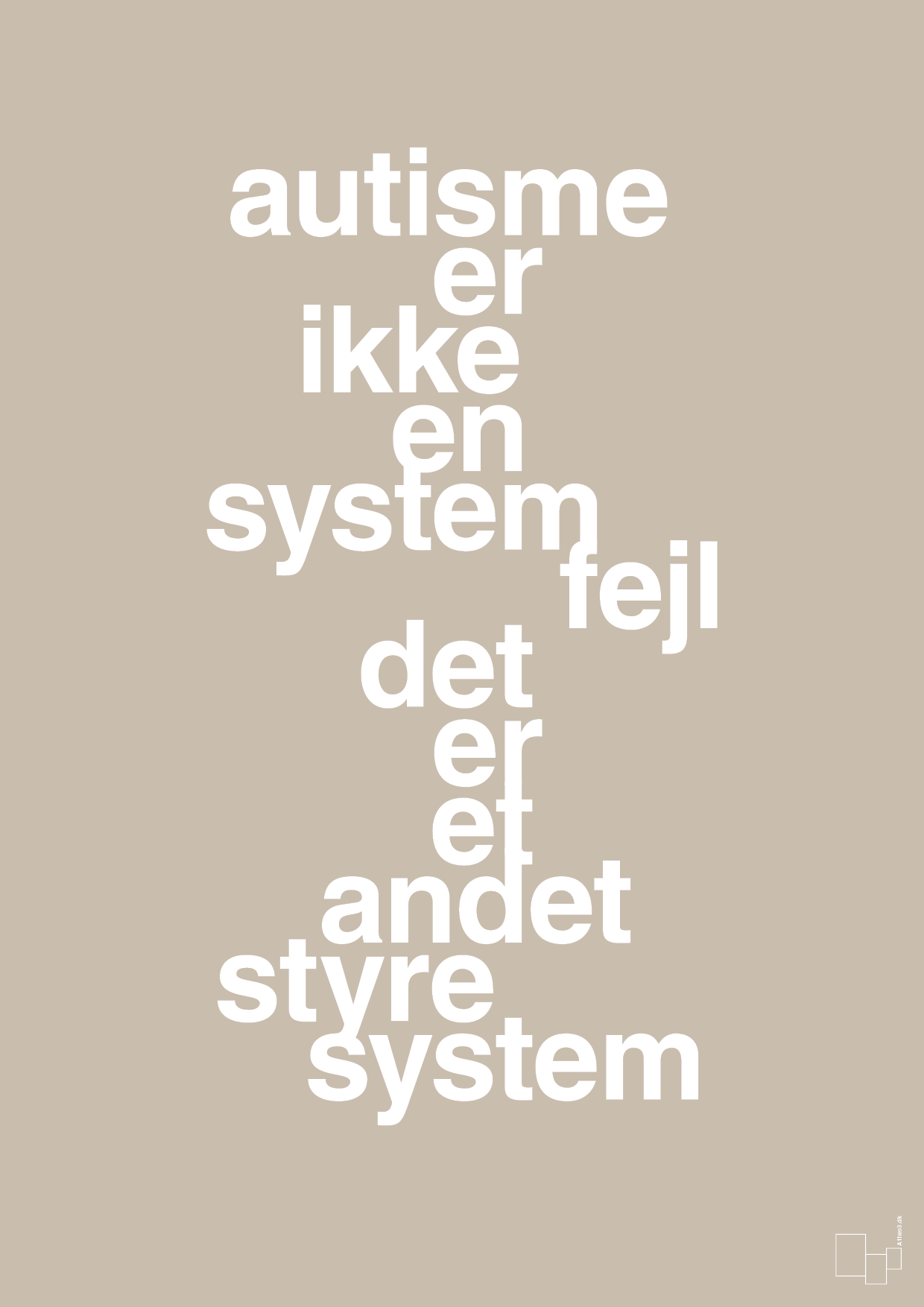 autisme er ikke en systemfejl - Plakat med Samfund i Creamy Mushroom