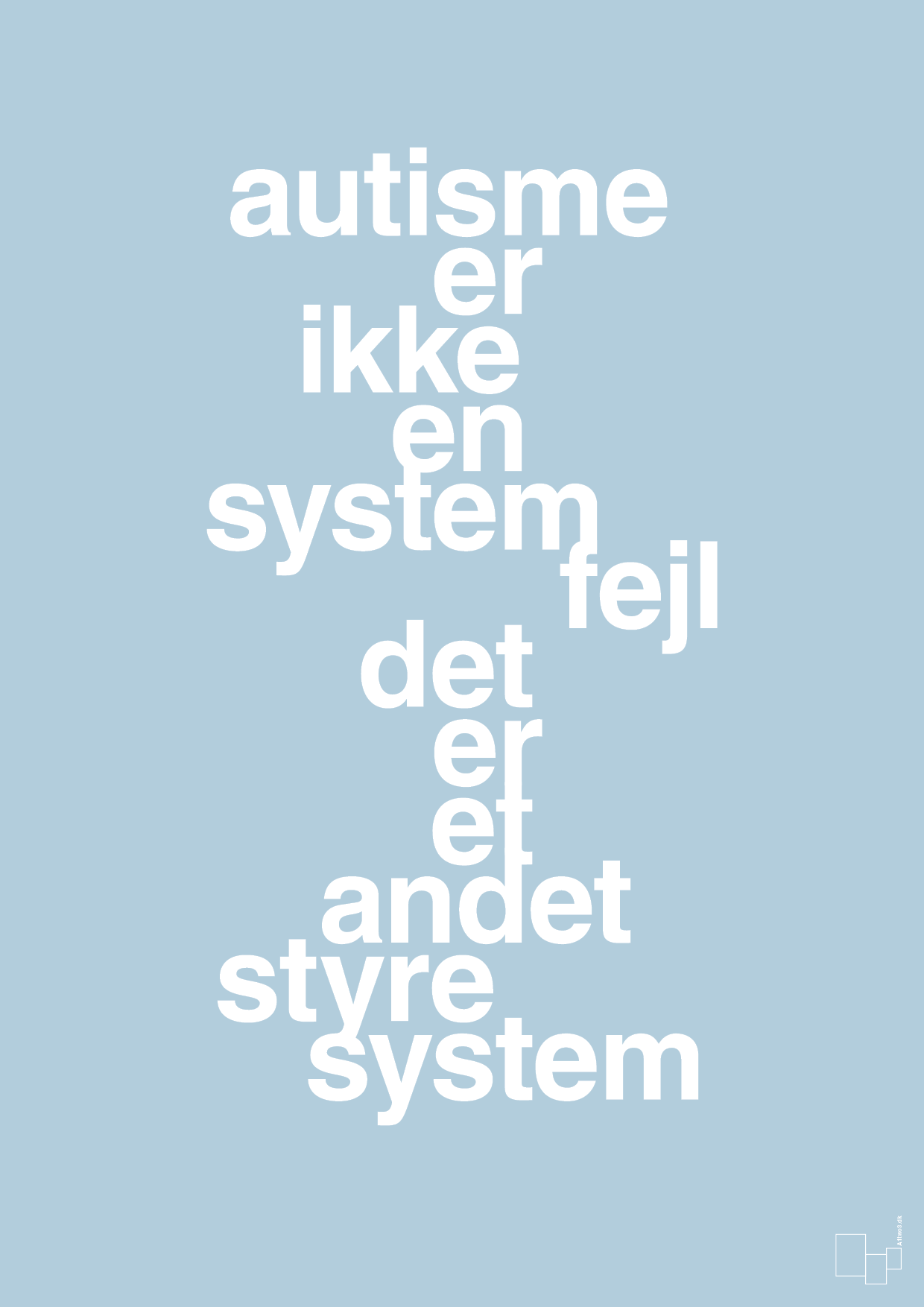 autisme er ikke en systemfejl - Plakat med Samfund i Heavenly Blue