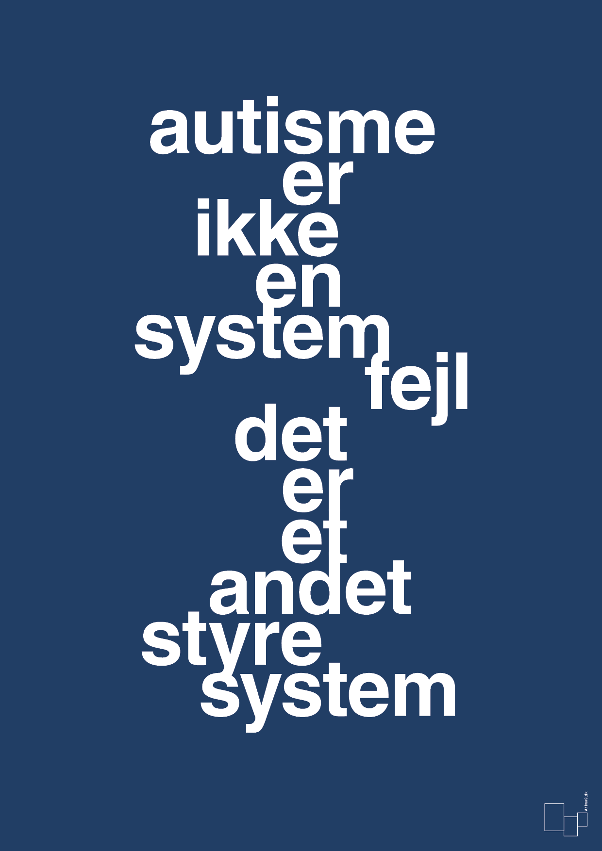 autisme er ikke en systemfejl - Plakat med Samfund i Lapis Blue