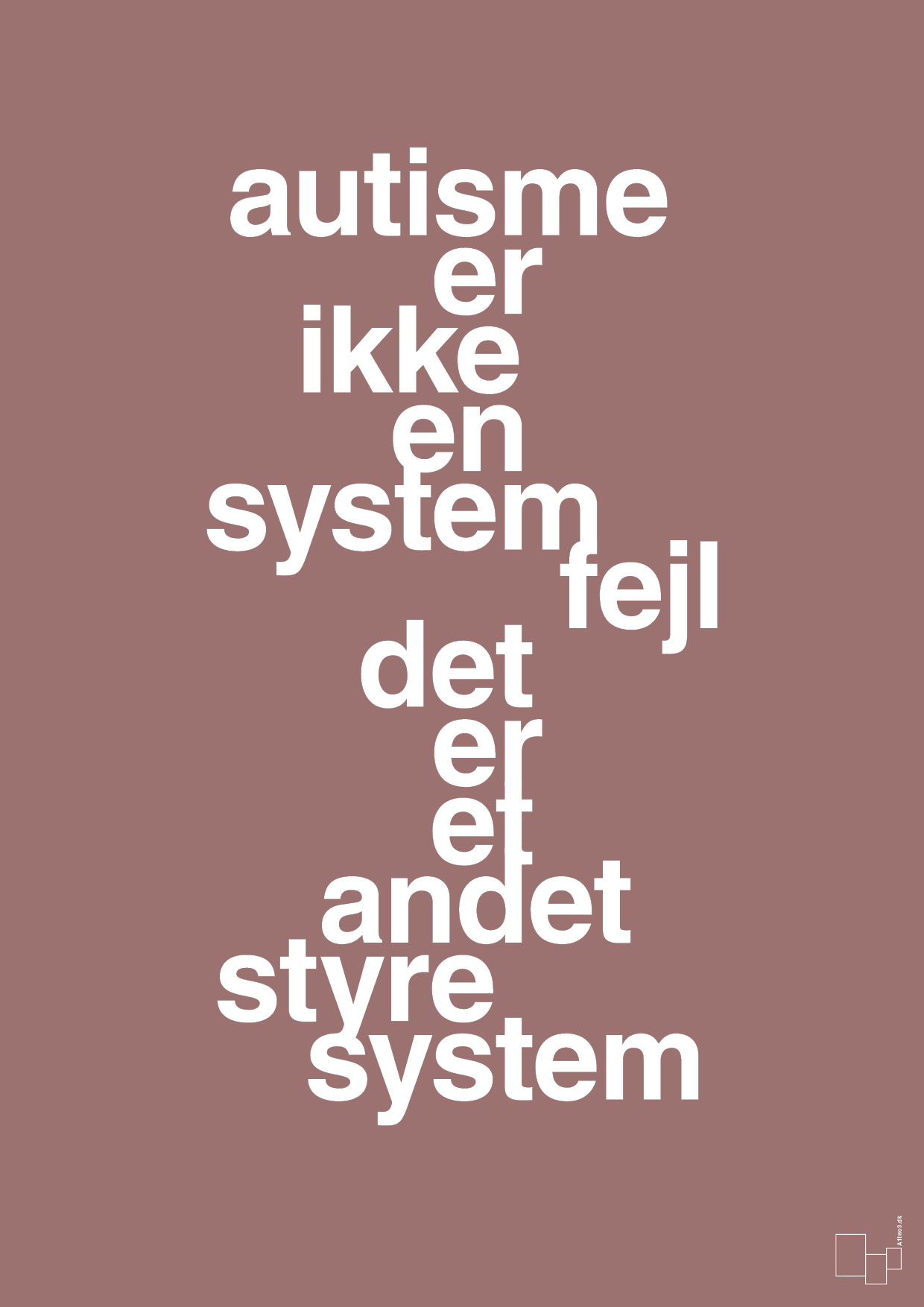 autisme er ikke en systemfejl - Plakat med Samfund i Plum