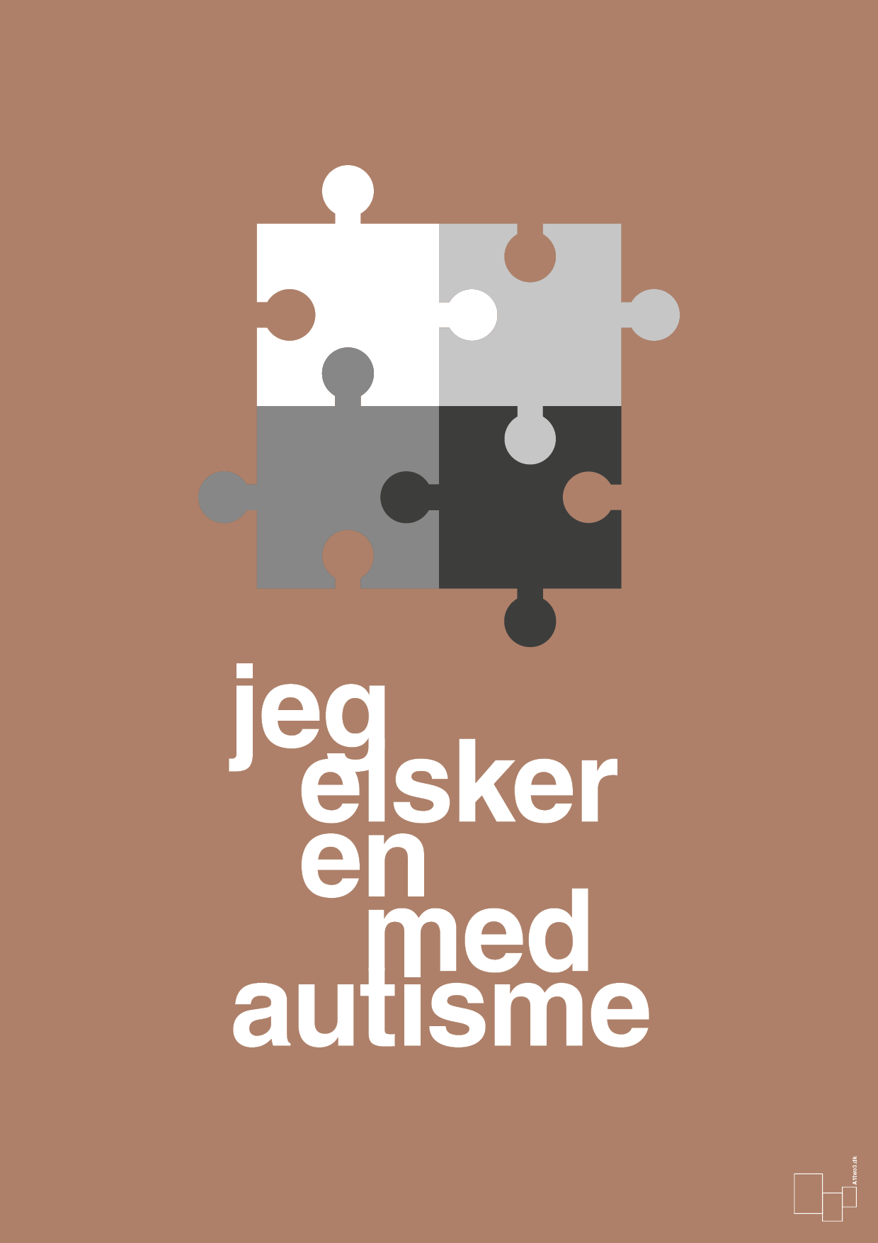 jeg elsker en med autisme - Plakat med Samfund i Cider Spice