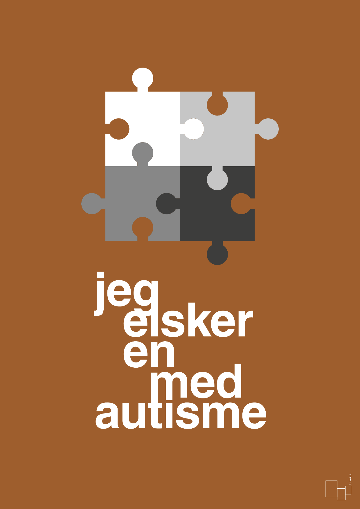 jeg elsker en med autisme - Plakat med Samfund i Cognac