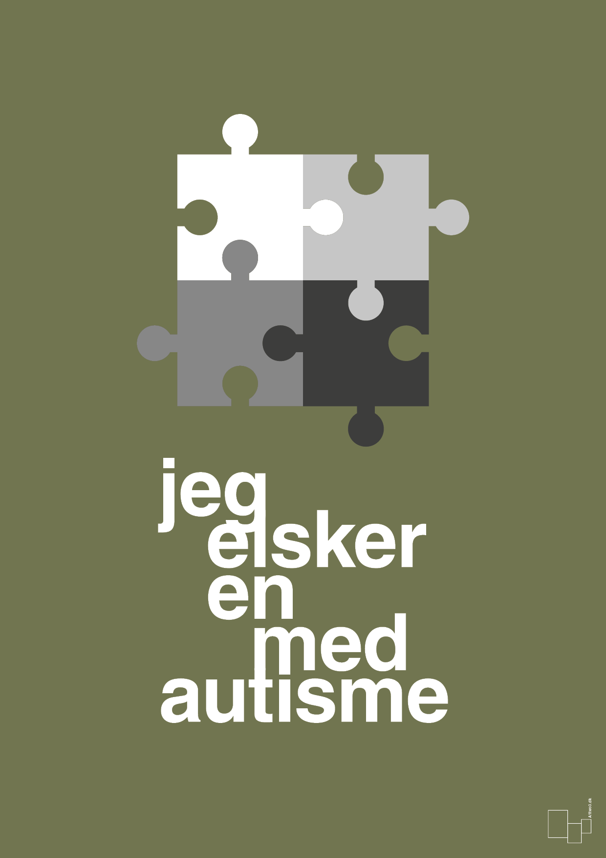jeg elsker en med autisme - Plakat med Samfund i Secret Meadow