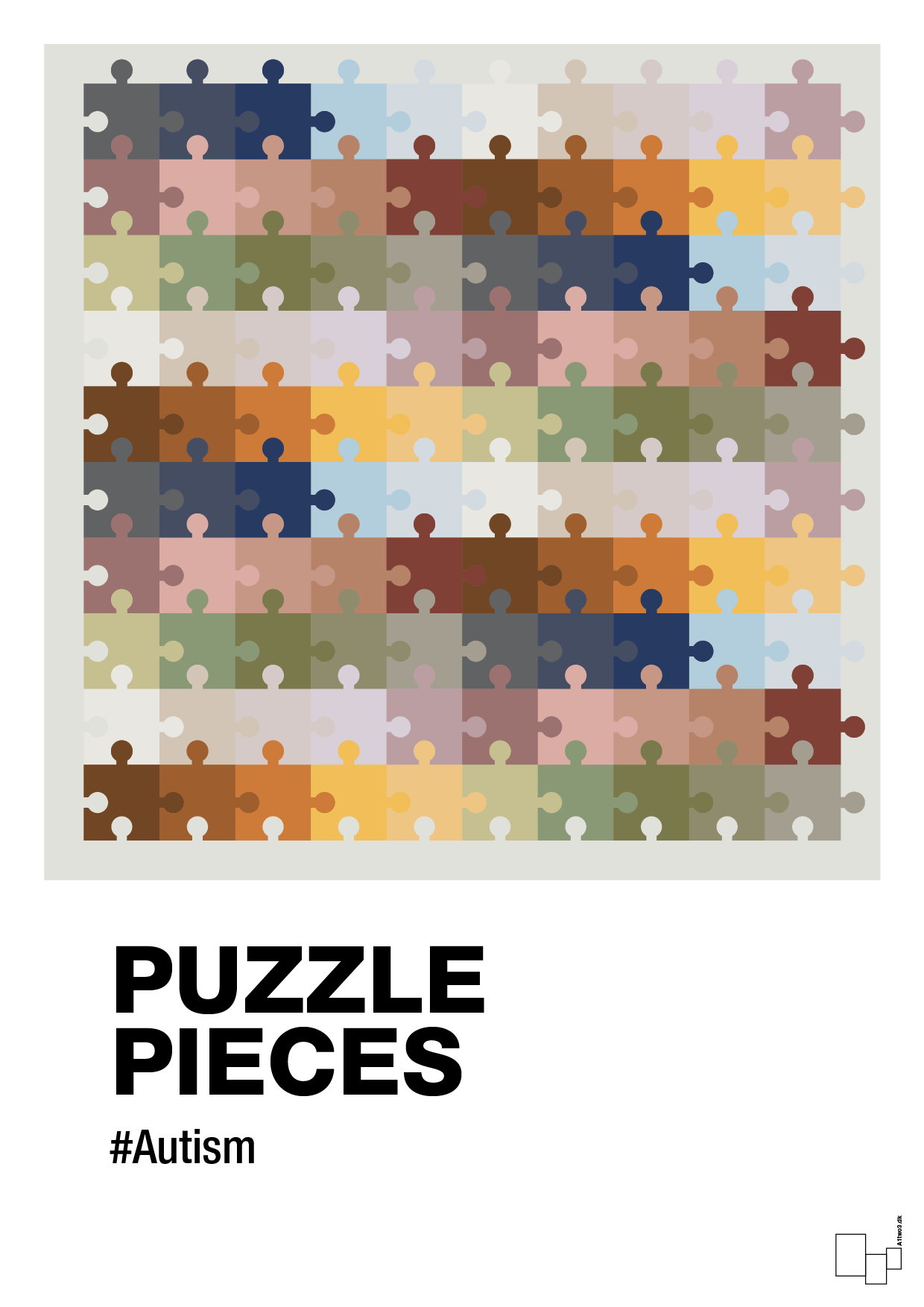 puzzle pieces - Plakat med Samfund i Painters White