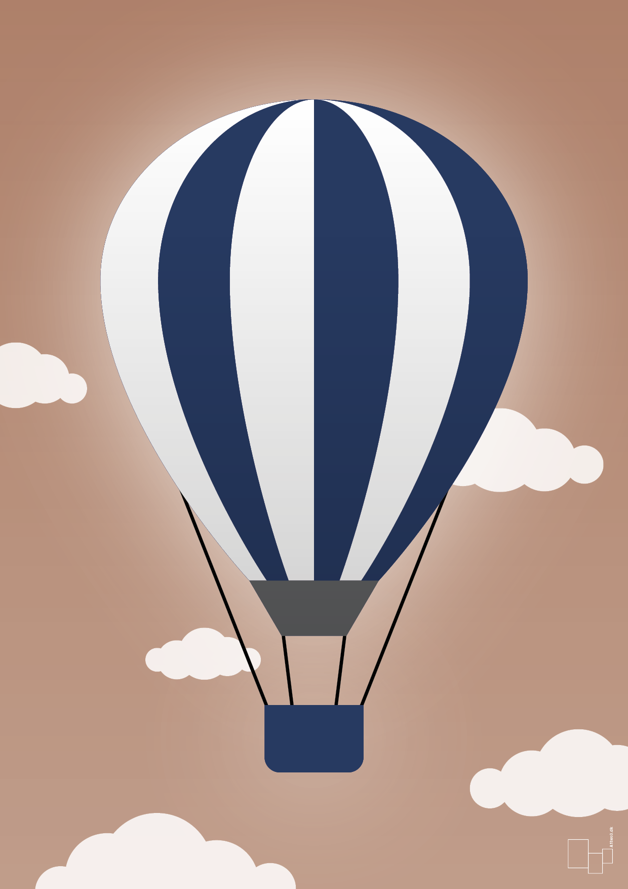 luftballon i blå - Plakat med Grafik i Cider Spice