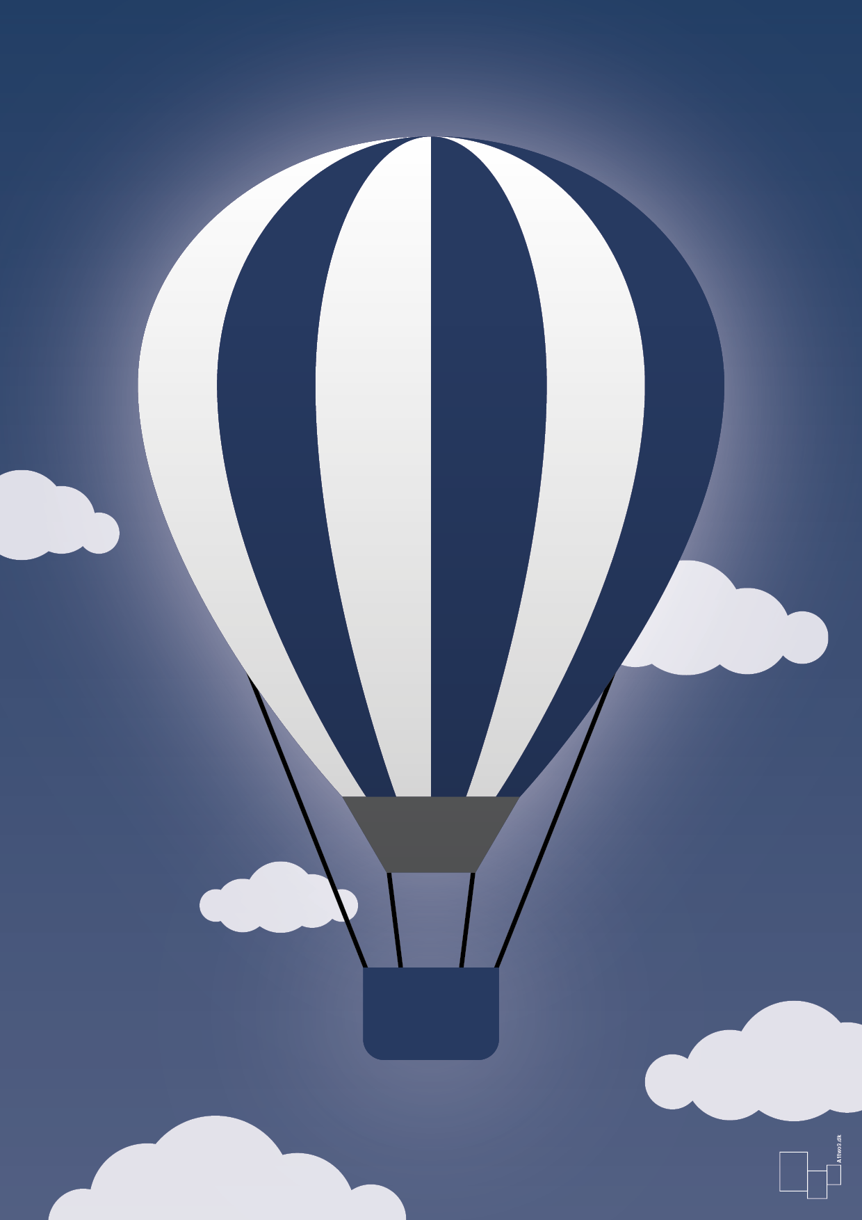 luftballon i blå - Plakat med Grafik i Lapis Blue