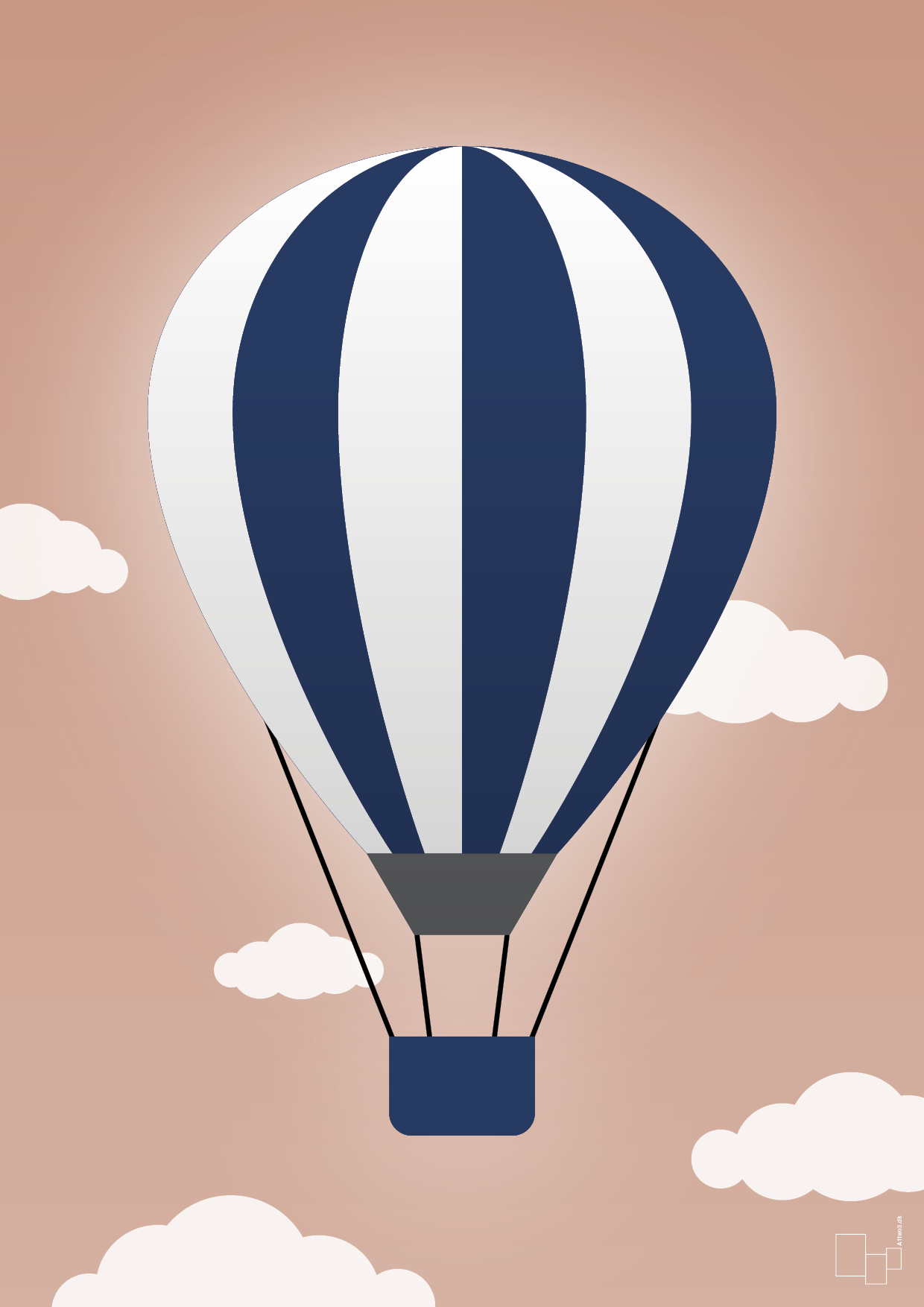 luftballon i blå - Plakat med Grafik i Powder