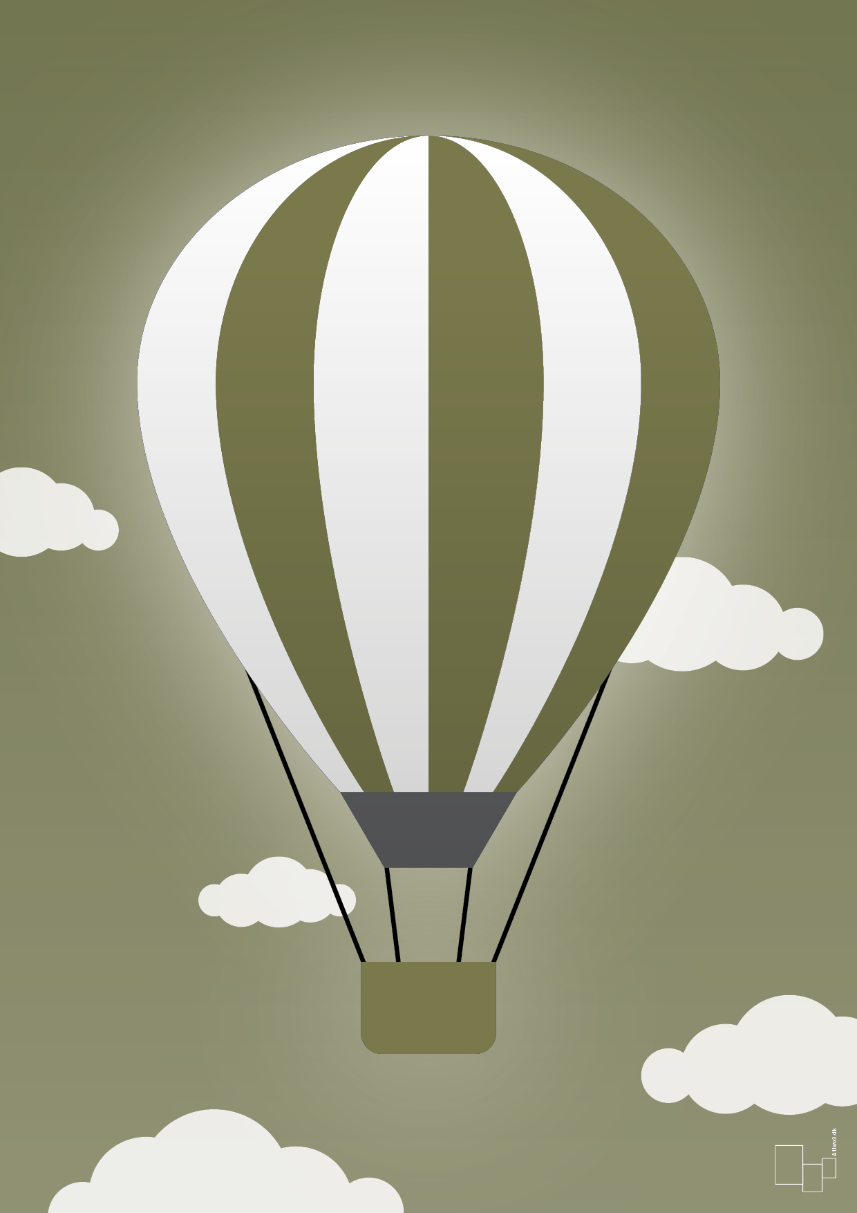 luftballon i grøn - Plakat med Grafik i Secret Meadow
