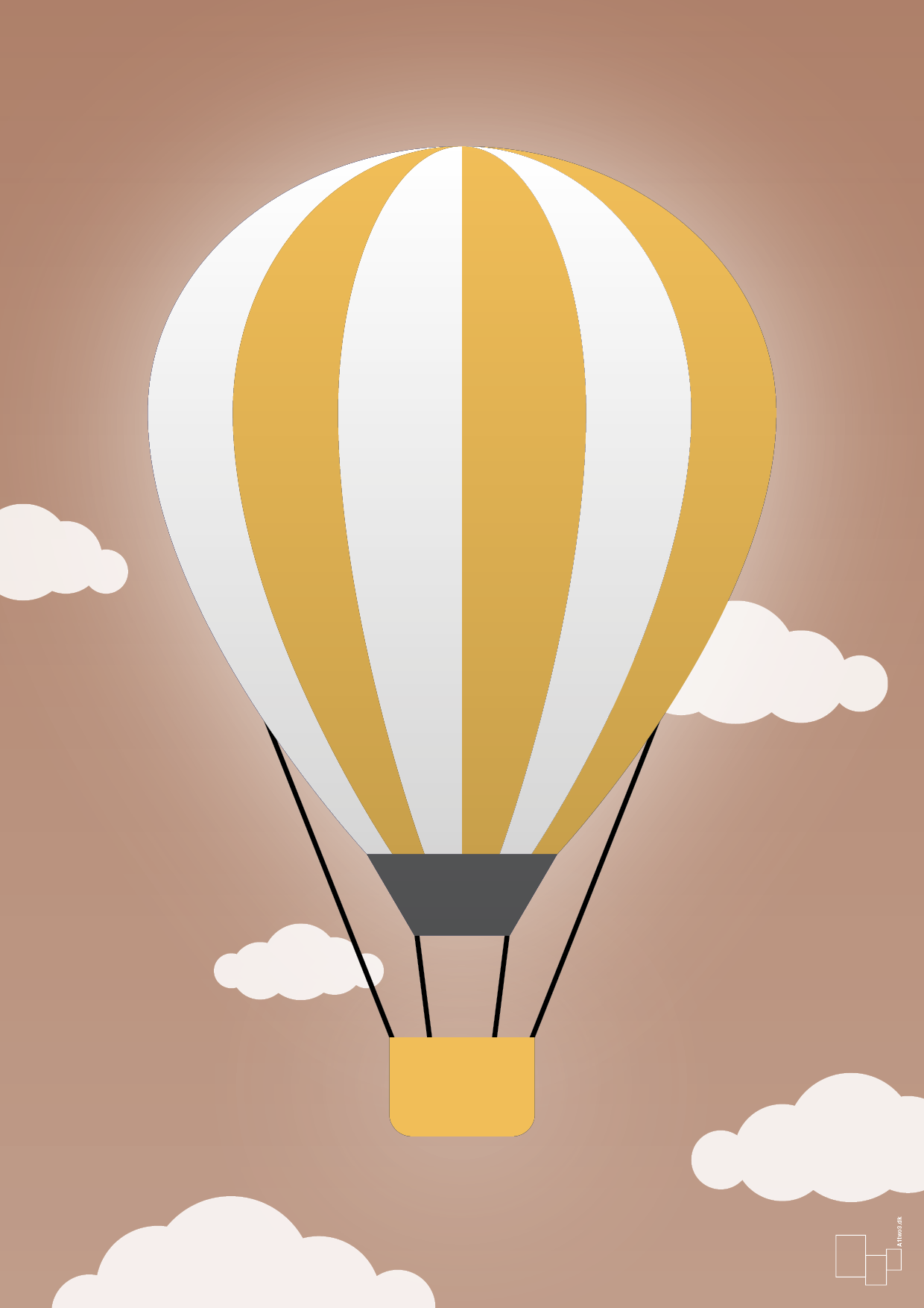 luftballon i gul - Plakat med Grafik i Cider Spice
