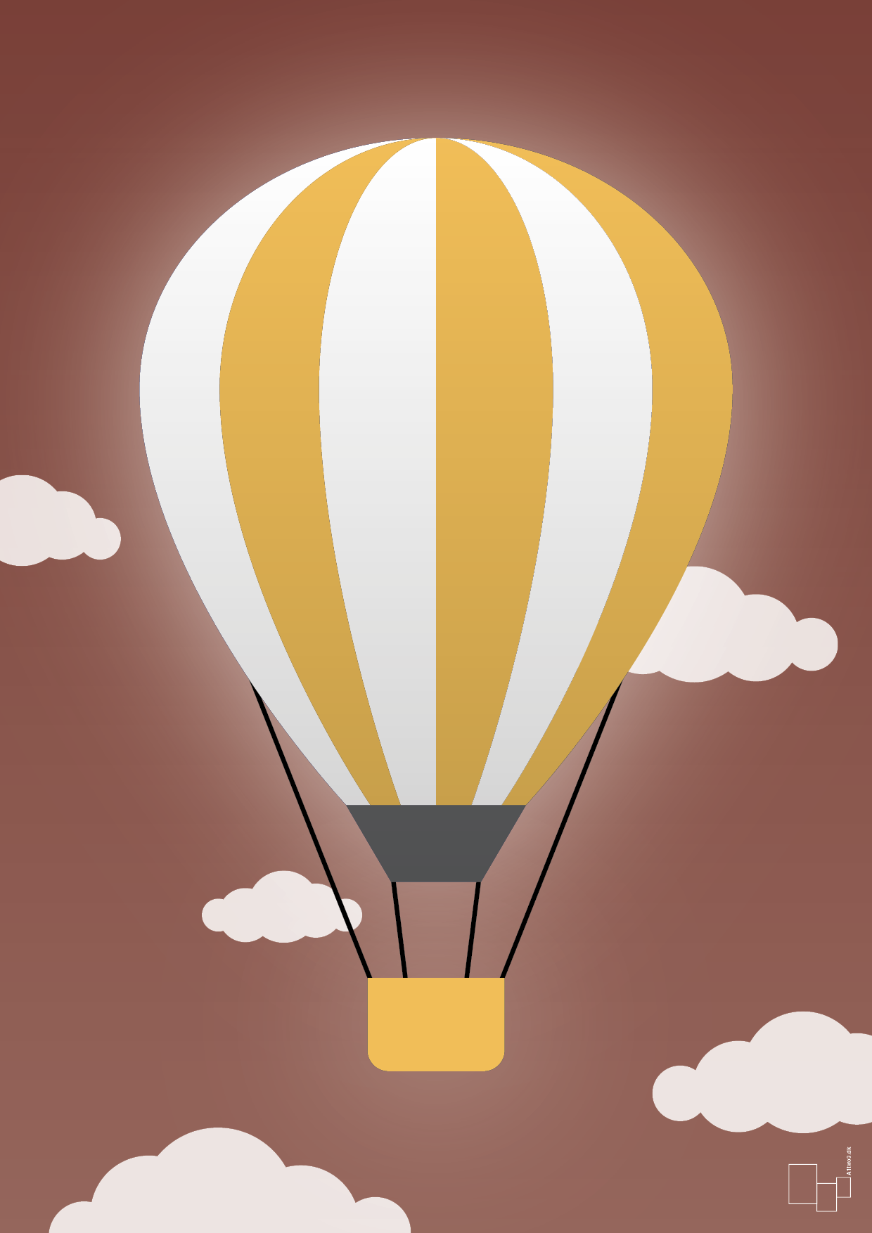 luftballon i gul - Plakat med Grafik i Red Pepper