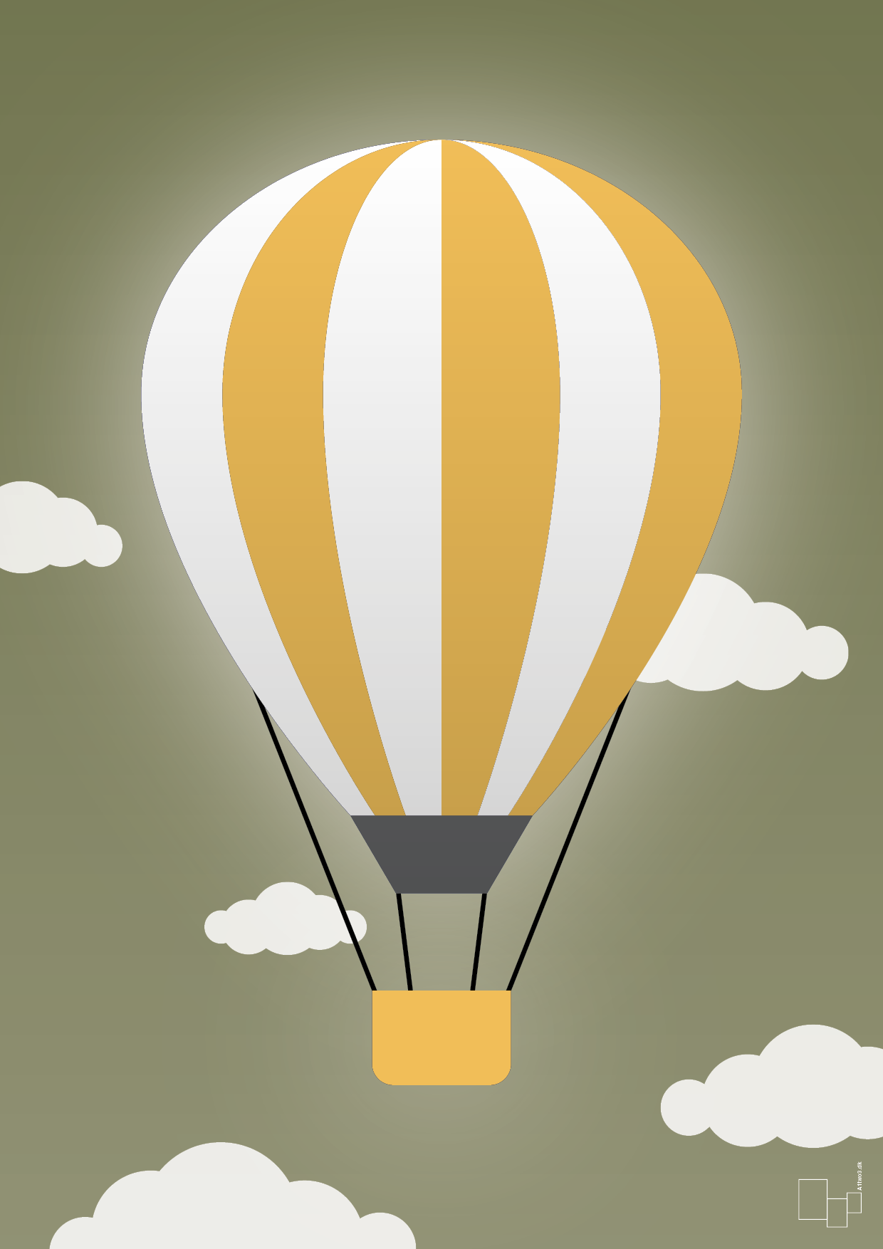 luftballon i gul - Plakat med Grafik i Secret Meadow