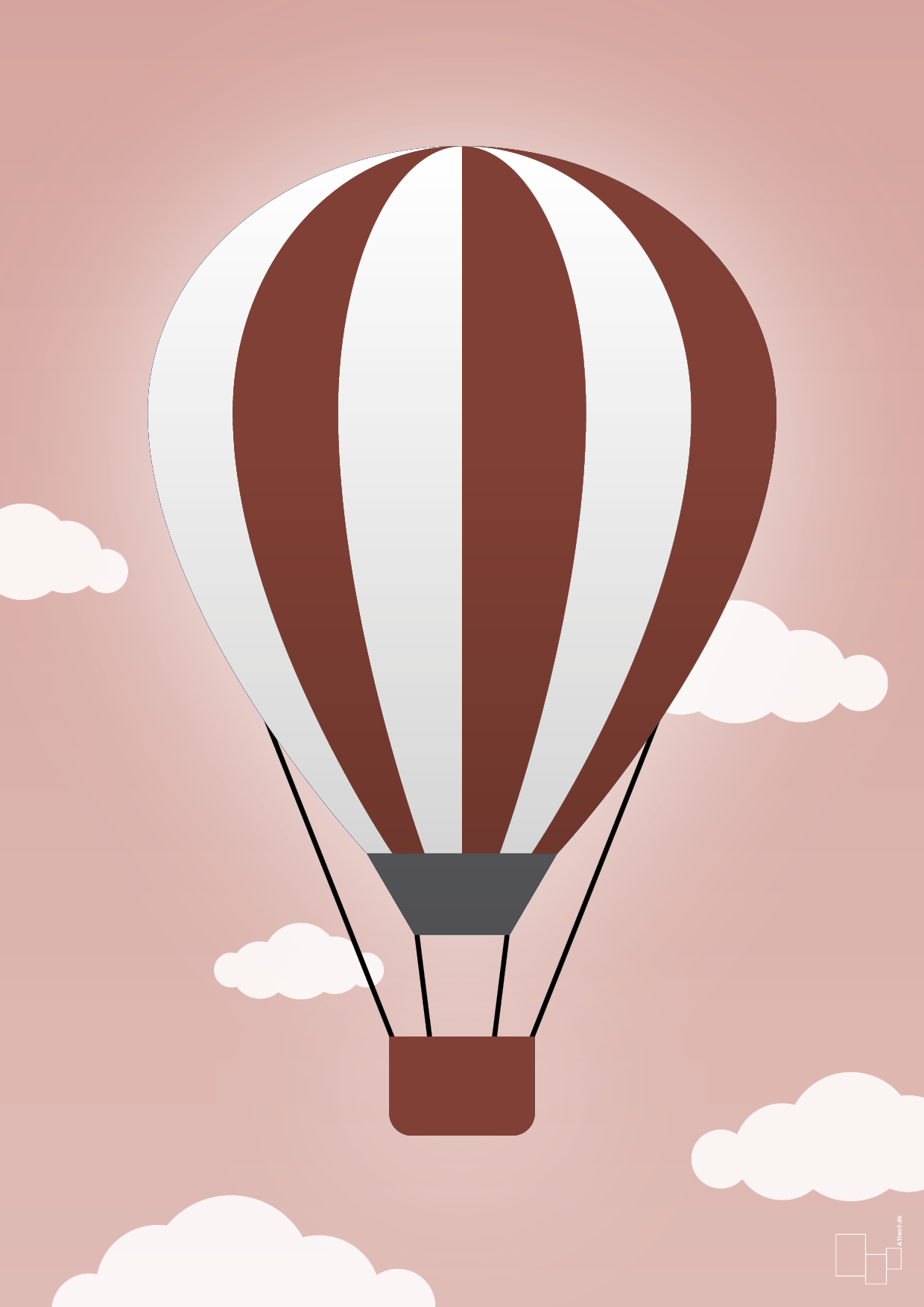 luftballon i rød - Plakat med Grafik i Bubble Shell