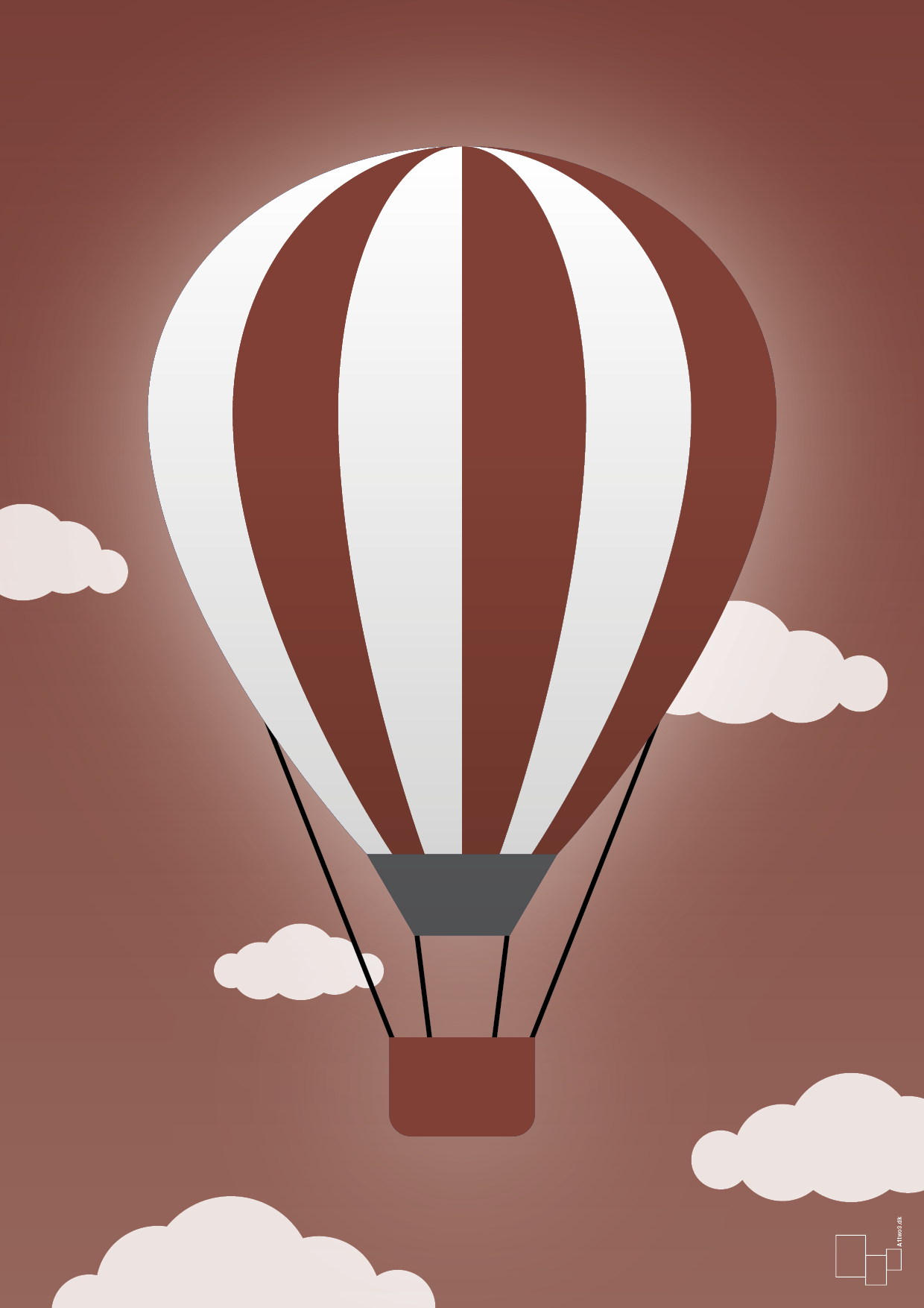 luftballon i rød - Plakat med Grafik i Red Pepper