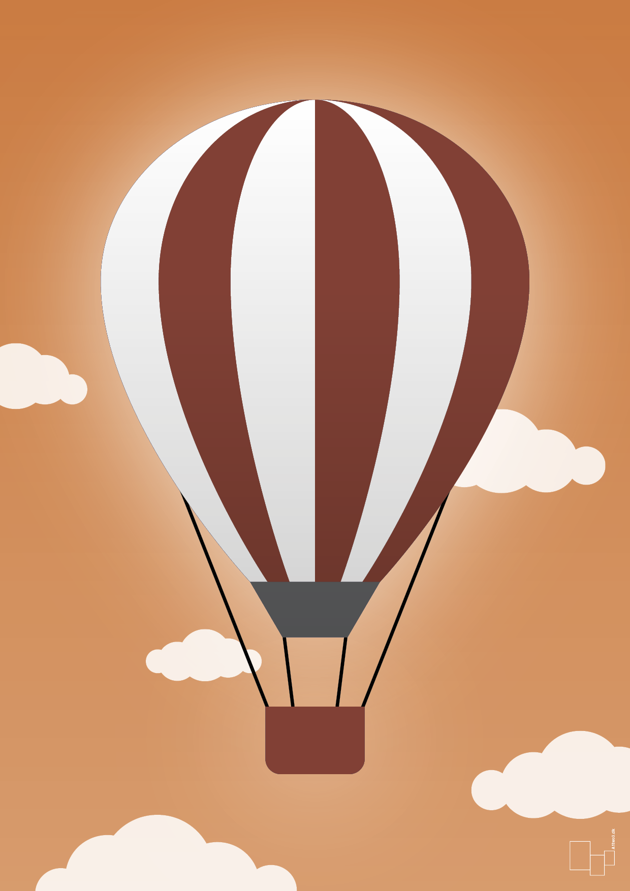luftballon i rød - Plakat med Grafik i Rumba Orange