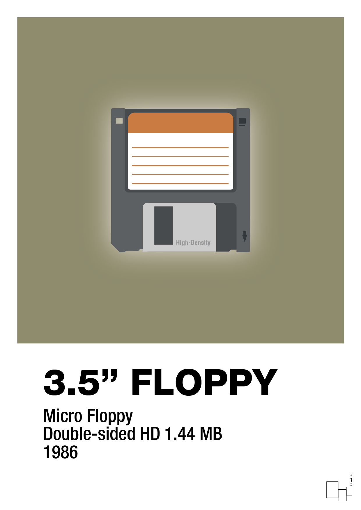 floppy disc 3.5" - Plakat med Grafik i Misty Forrest