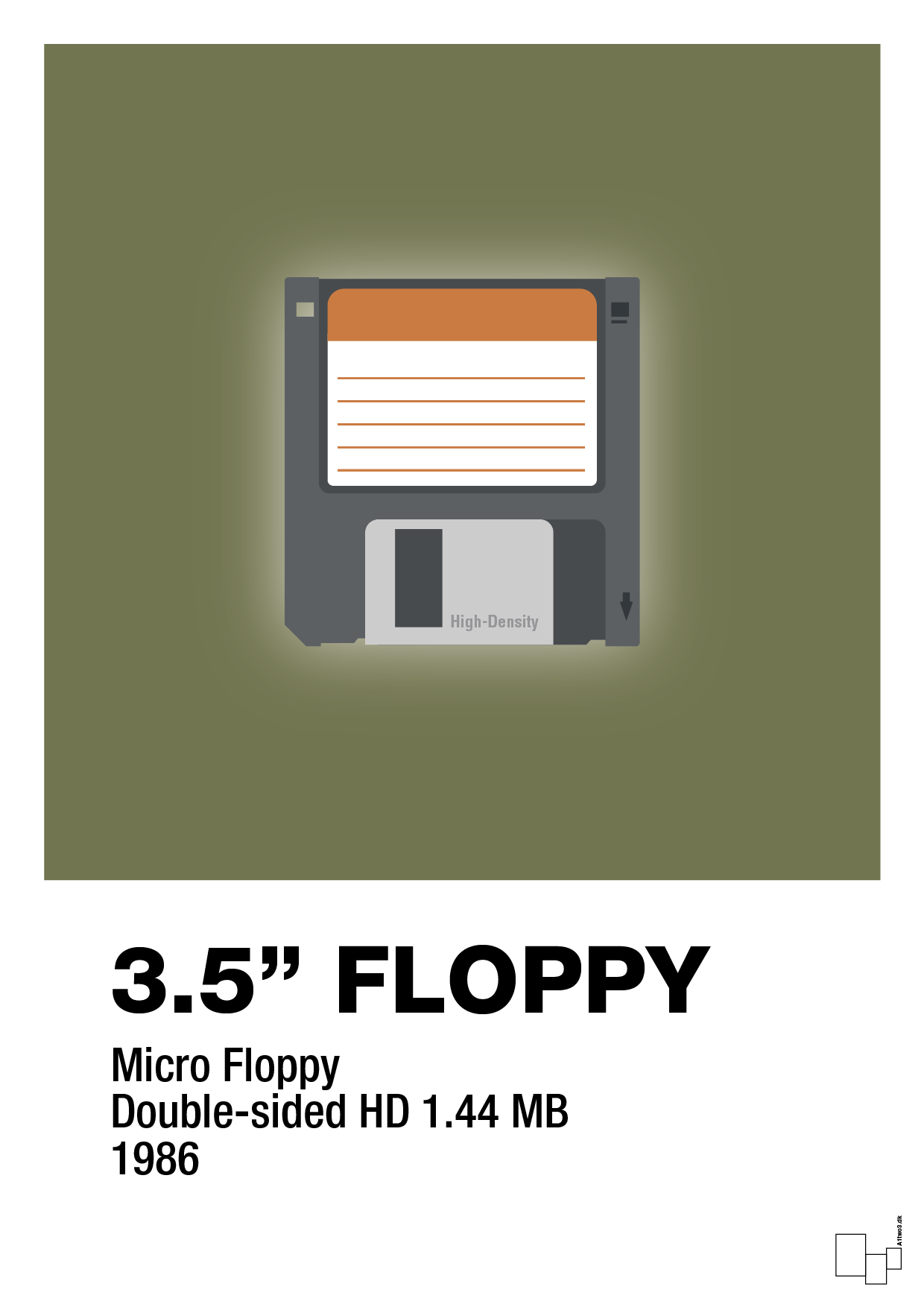 floppy disc 3.5" - Plakat med Grafik i Secret Meadow