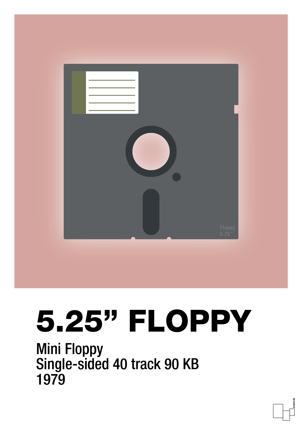 floppy disc 5.25" - Plakat med Grafik i Bubble Shell
