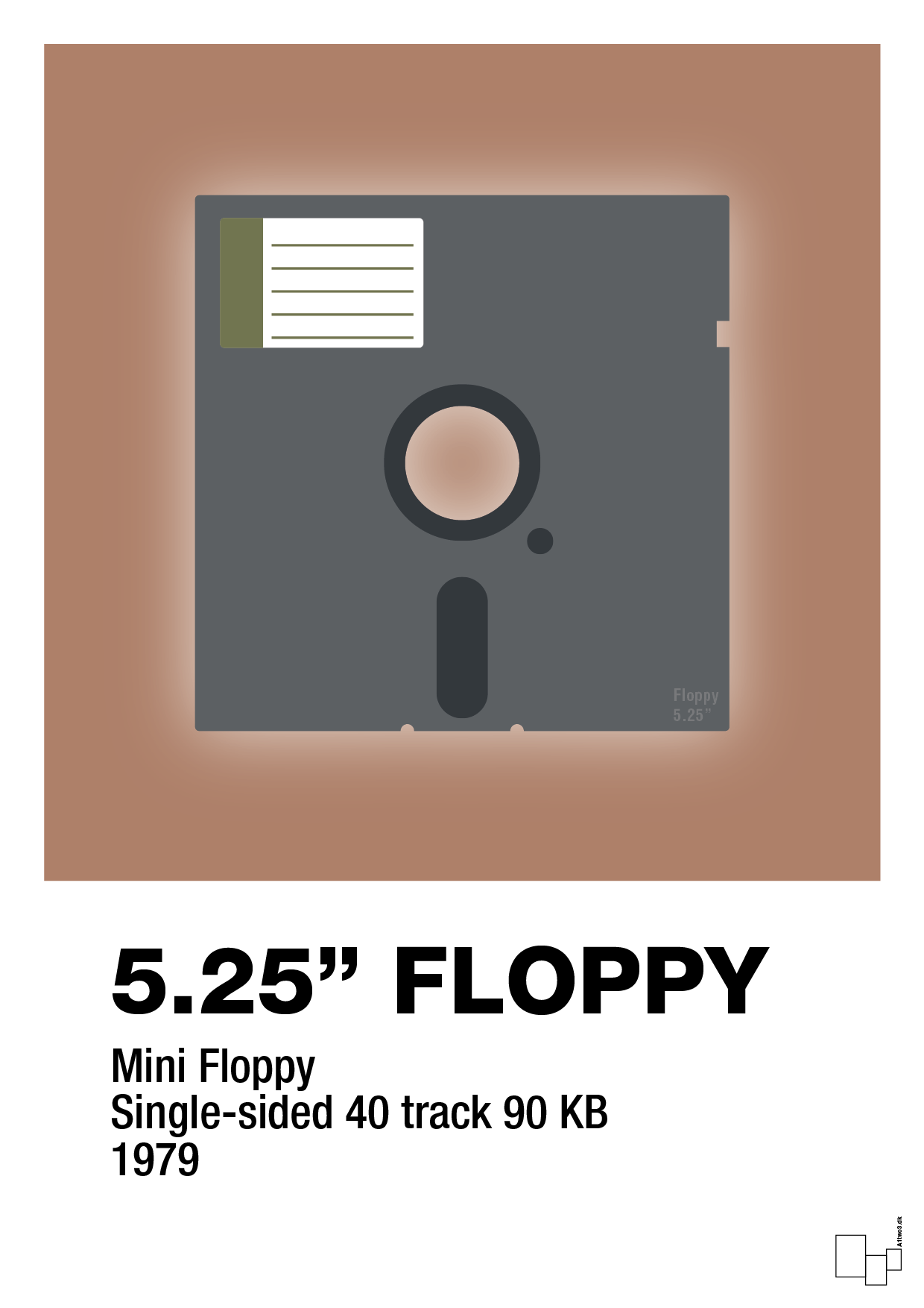 floppy disc 5.25" - Plakat med Grafik i Cider Spice