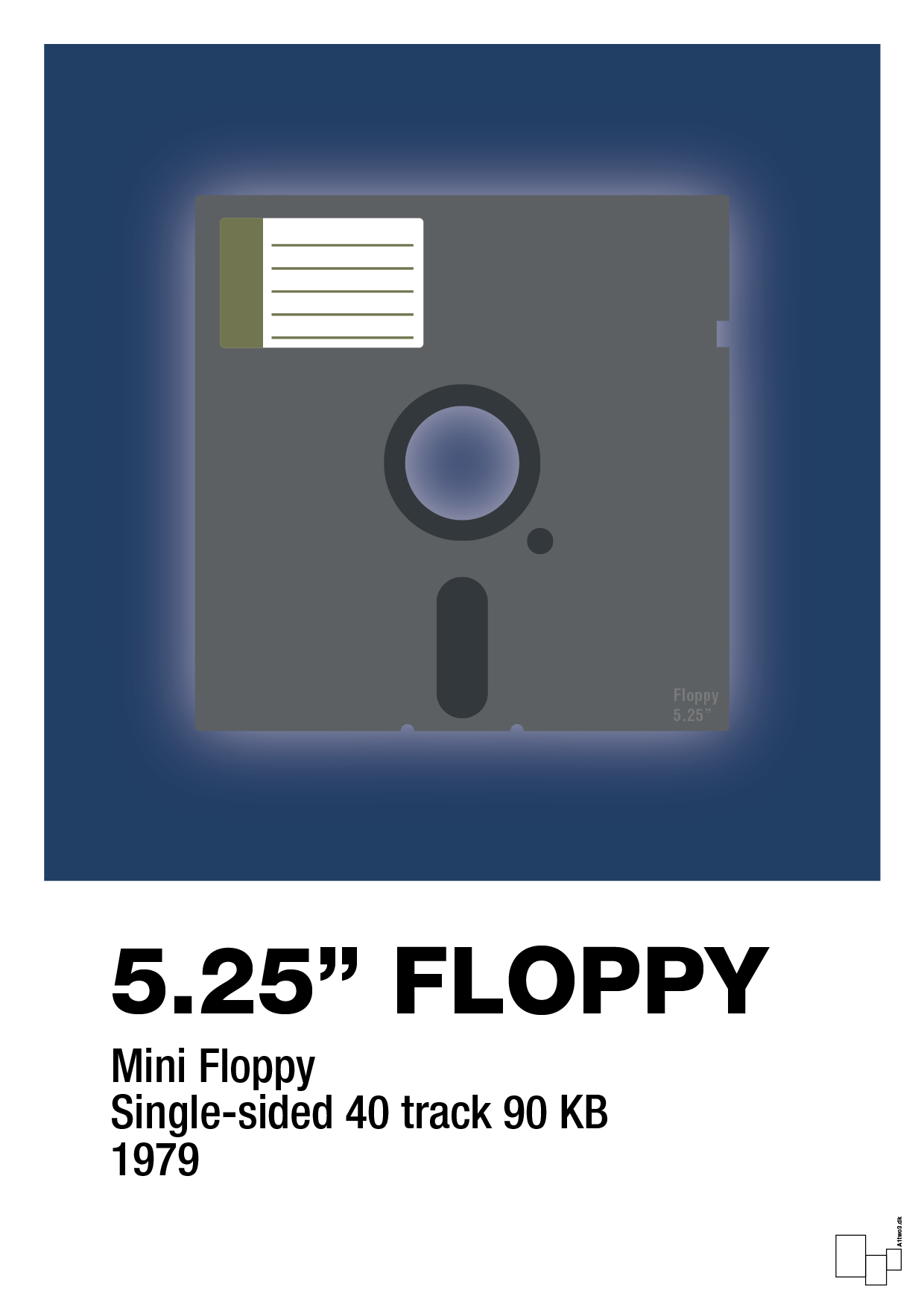 floppy disc 5.25" - Plakat med Grafik i Lapis Blue