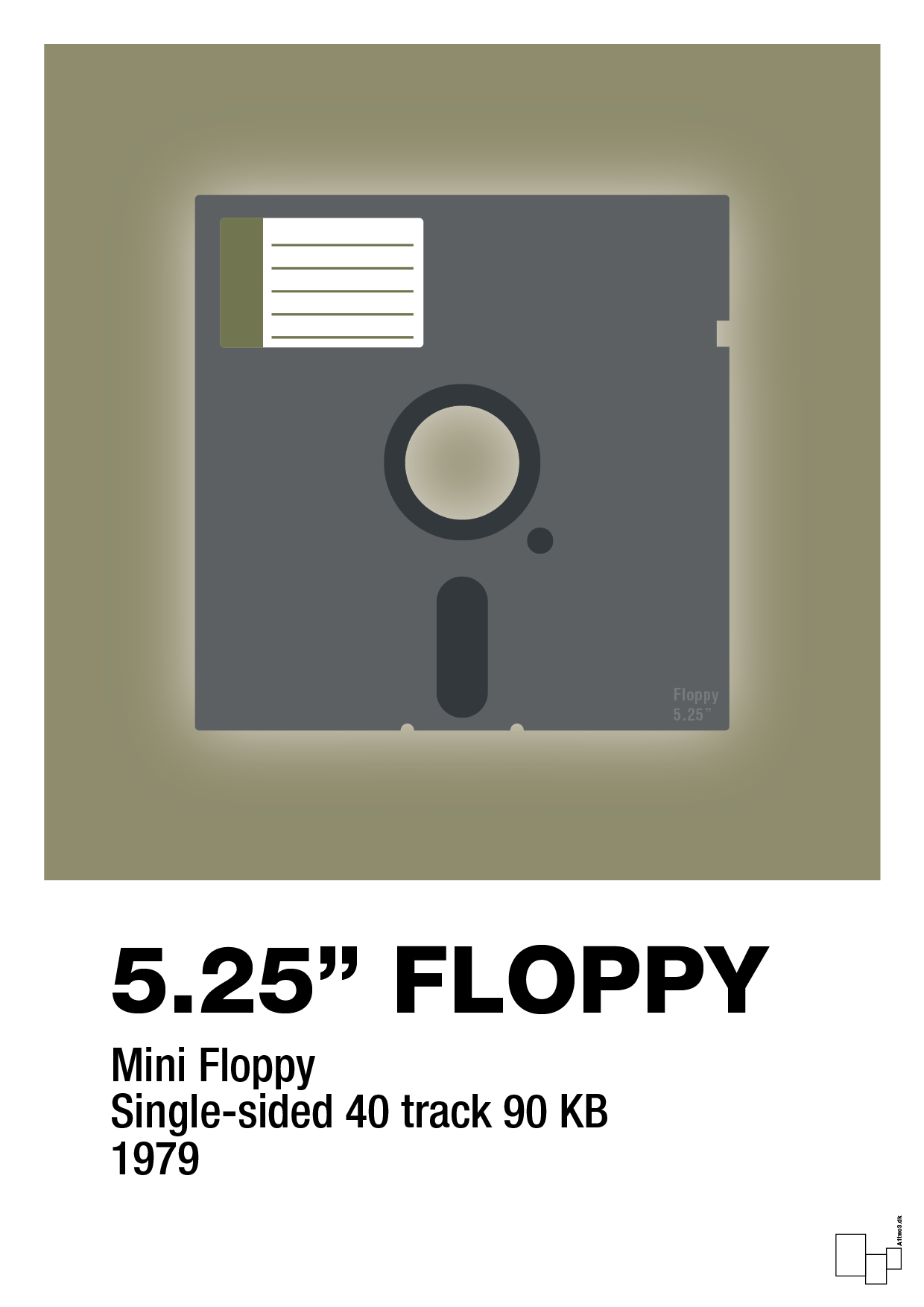 floppy disc 5.25" - Plakat med Grafik i Misty Forrest