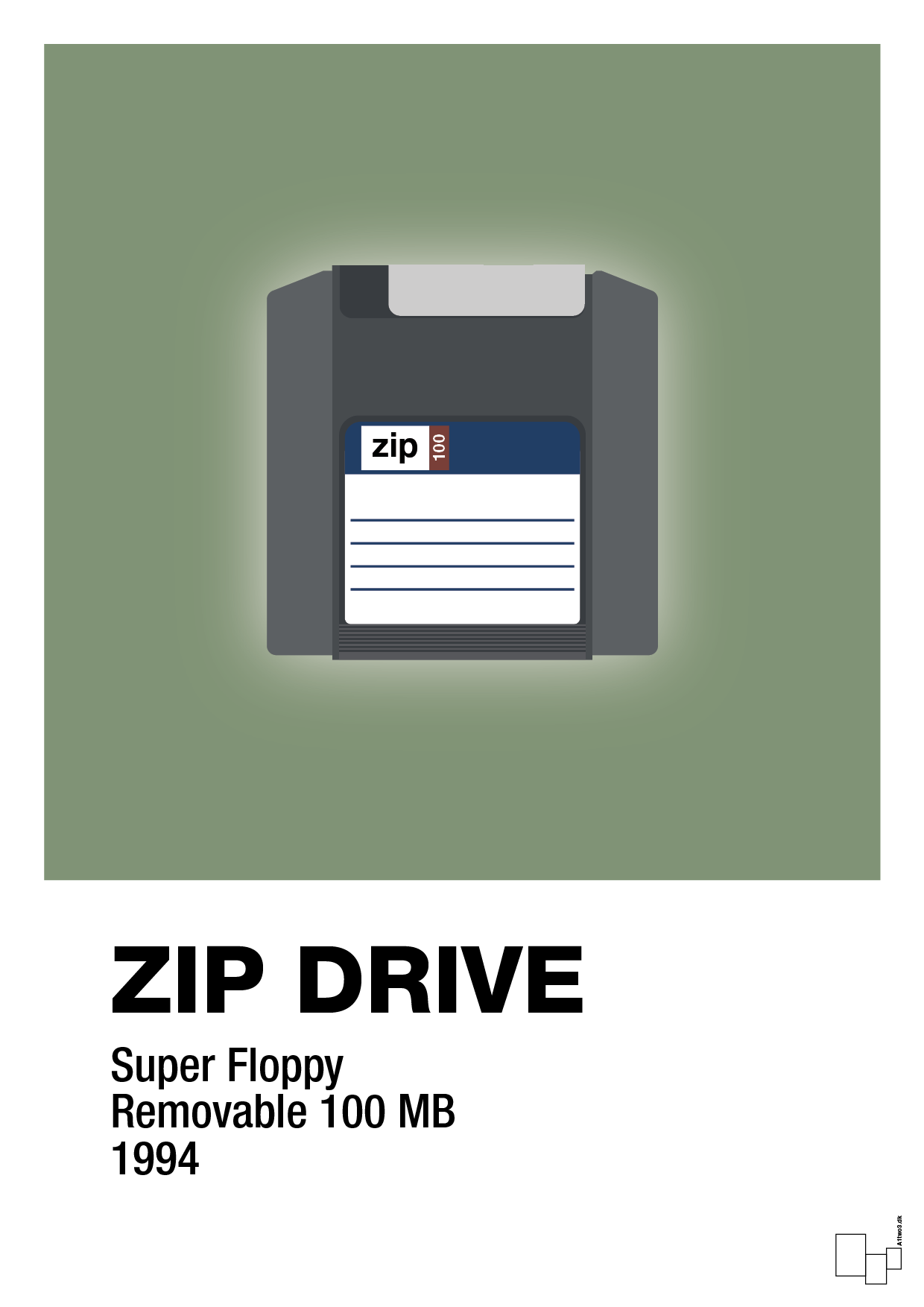 zip drive 100 mb - Plakat med Grafik i Jade